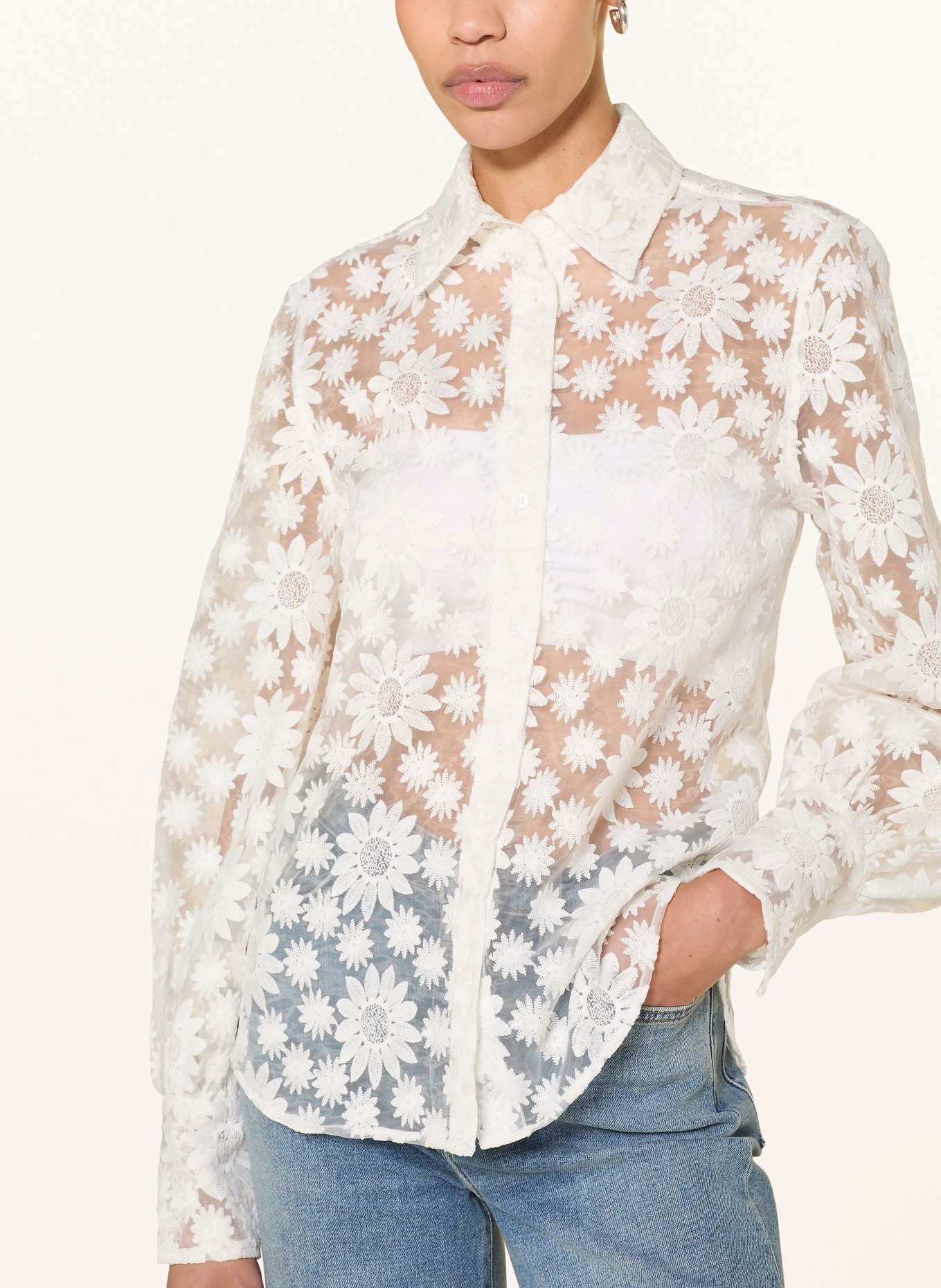 van Laack Košile VL CELLINA-XX z krajky: BÍLÁ