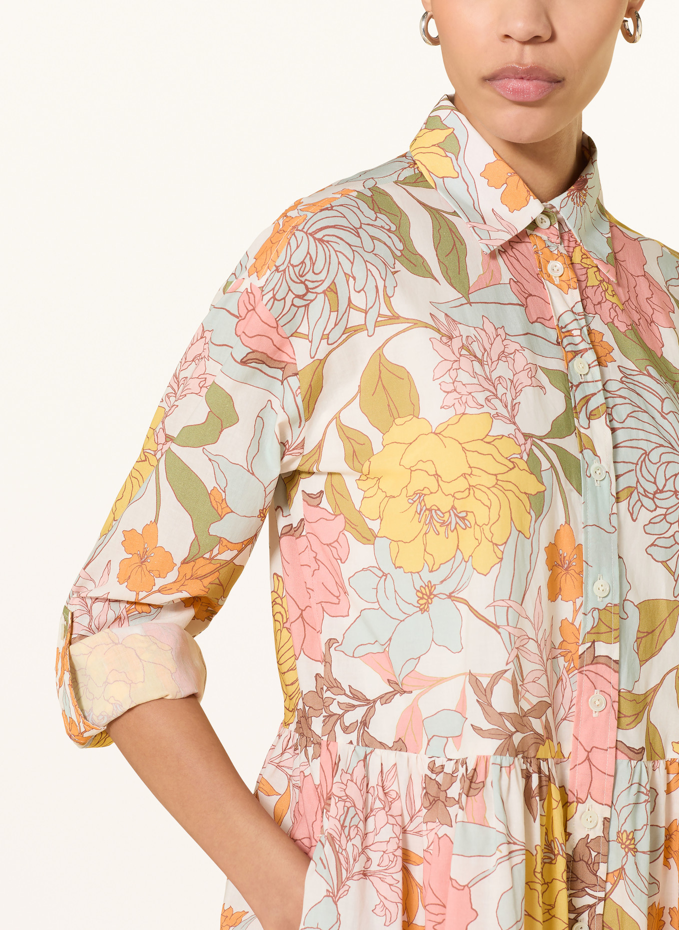 van Laack robe chemise: BLANC / ROSE / BLEU CLAIR