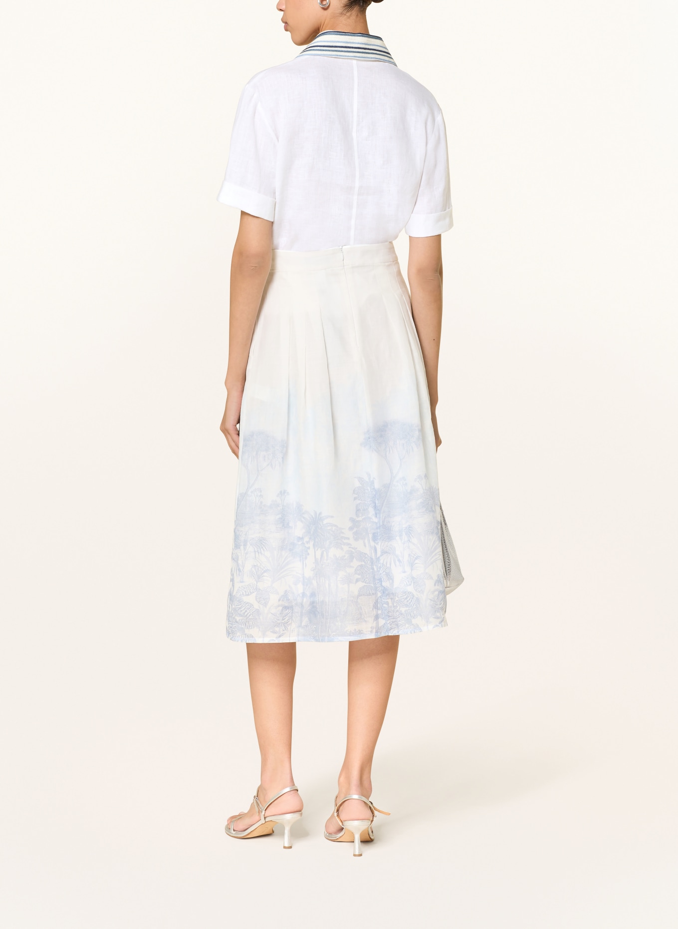 van Laack Bluzka koszulowa VL-AMISE-E z lnu: BIAŁY / JASNONIEBIESKI / GRANATOWY