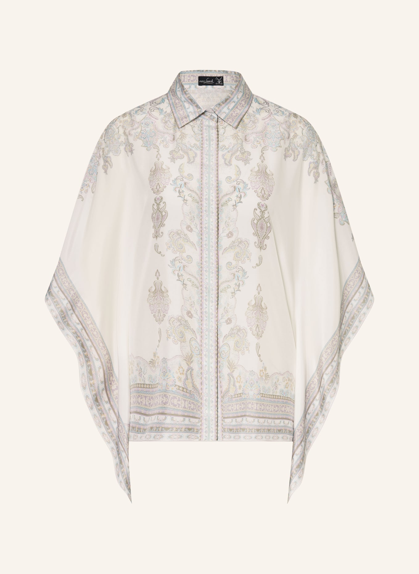 van Laack Bluzka VL-TUJA-PX z jedwabiu: BIAŁY / JASNOFIOLETOWY / MIĘTOWY