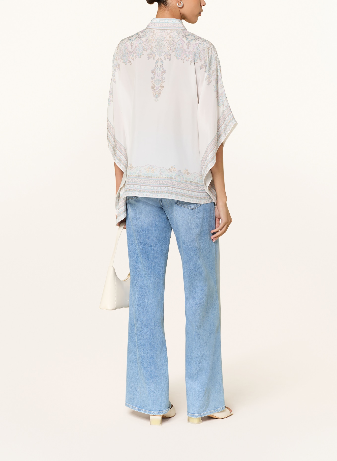 van Laack Bluzka VL-TUJA-PX z jedwabiu: BIAŁY / JASNOFIOLETOWY / MIĘTOWY