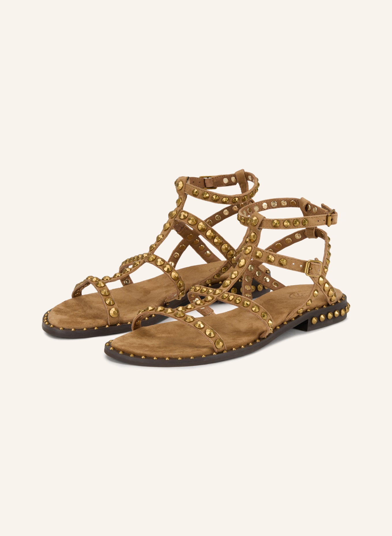 ash Sandalen PRECIOUS mit Nieten: CAMEL