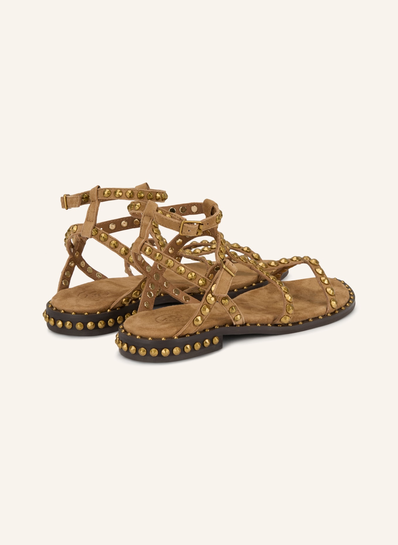 ash Sandalen PRECIOUS mit Nieten: CAMEL