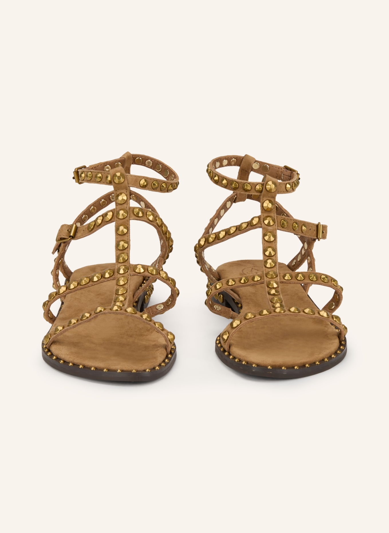 ash Sandalen PRECIOUS mit Nieten: CAMEL
