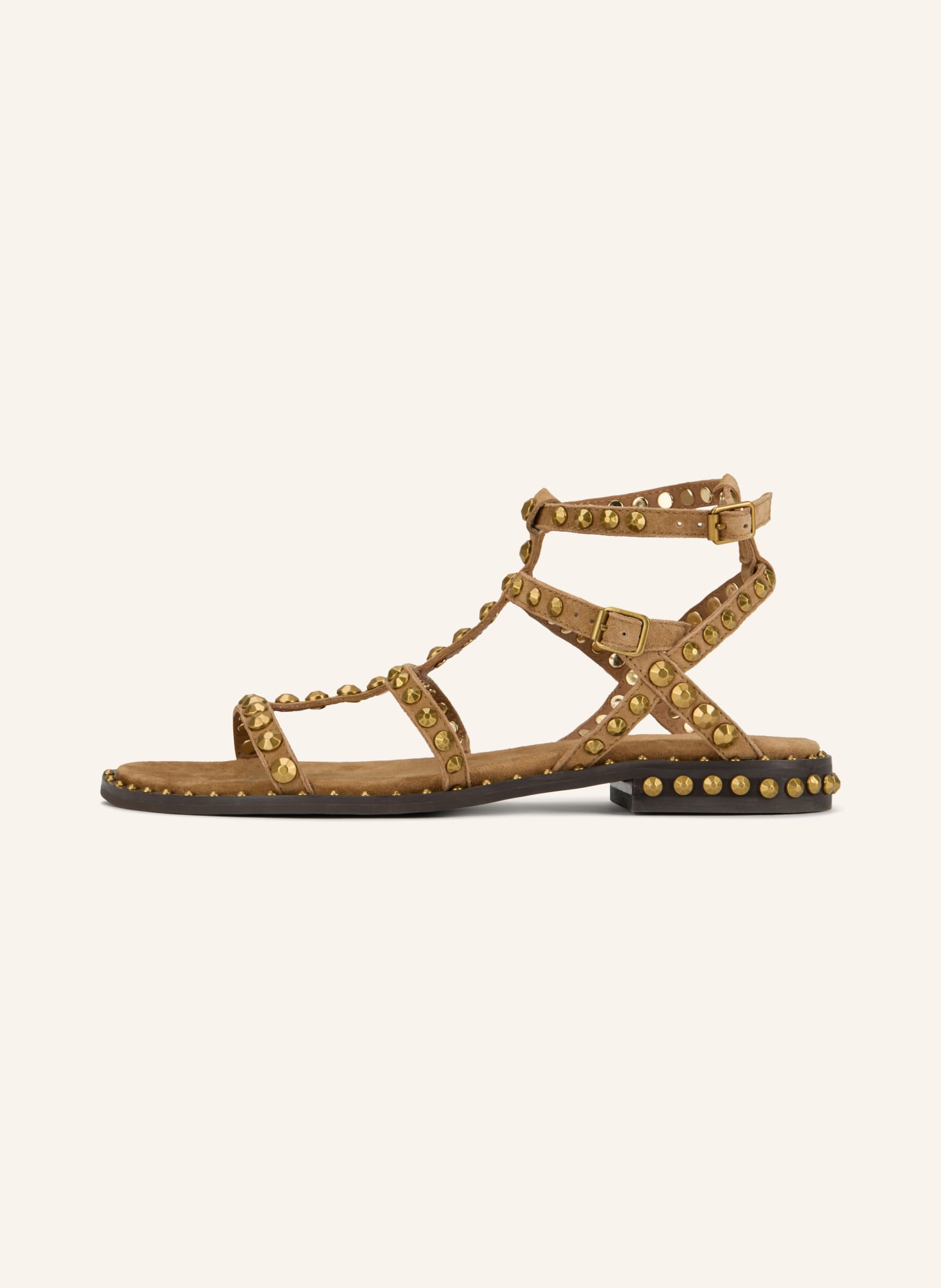 ash Sandalen PRECIOUS mit Nieten: CAMEL