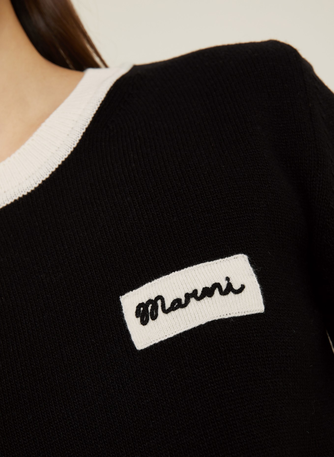 MARNI Strickshirt: SCHWARZ / CREME