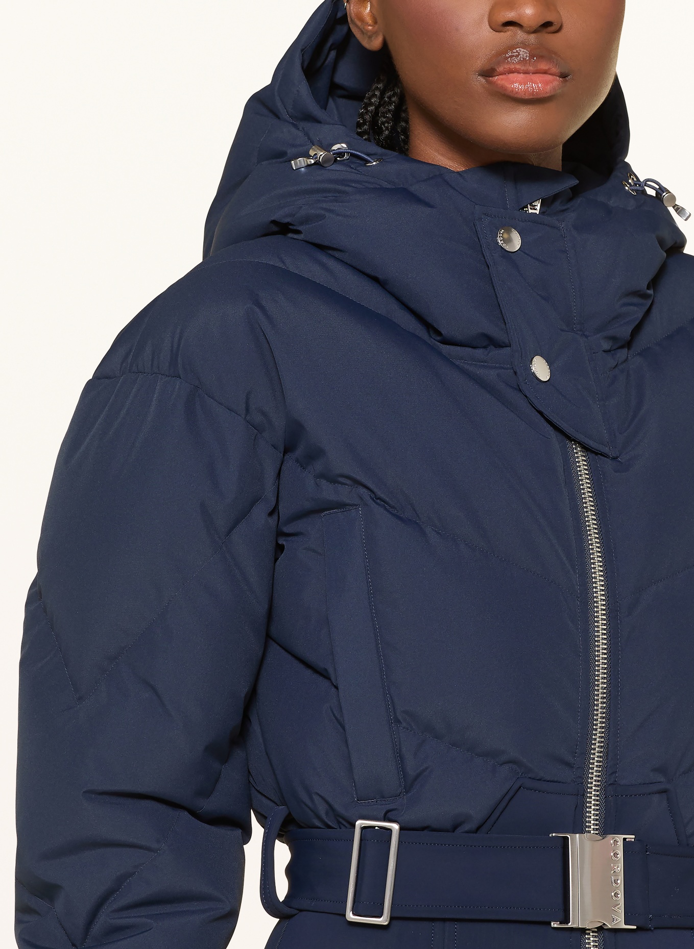 CORDOVA Daunen-Ski-Overall AJAX: DUNKELBLAU