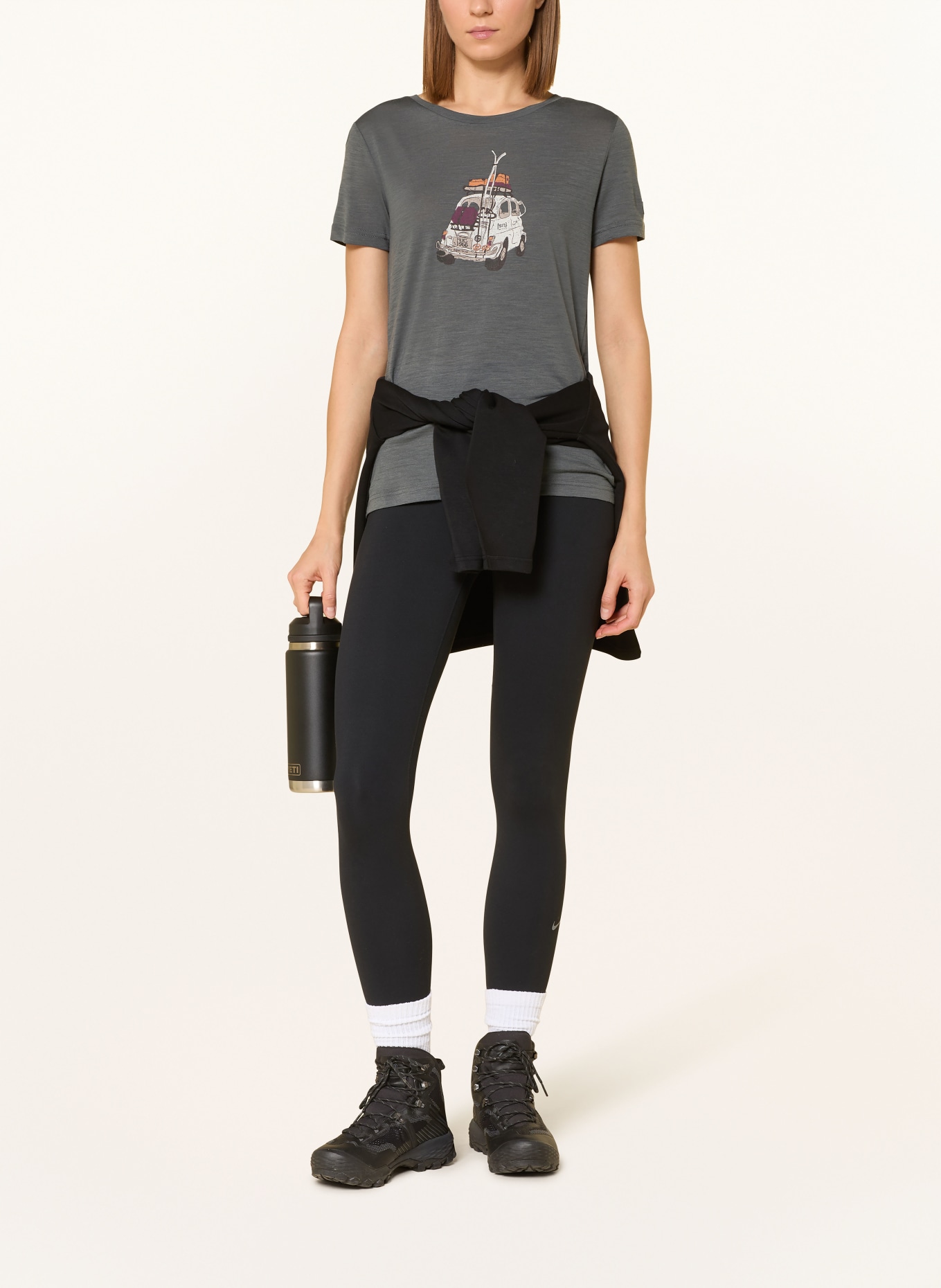 super.natural Funktionsshirt CARSKI mit Merinowolle: DUNKELGRAU