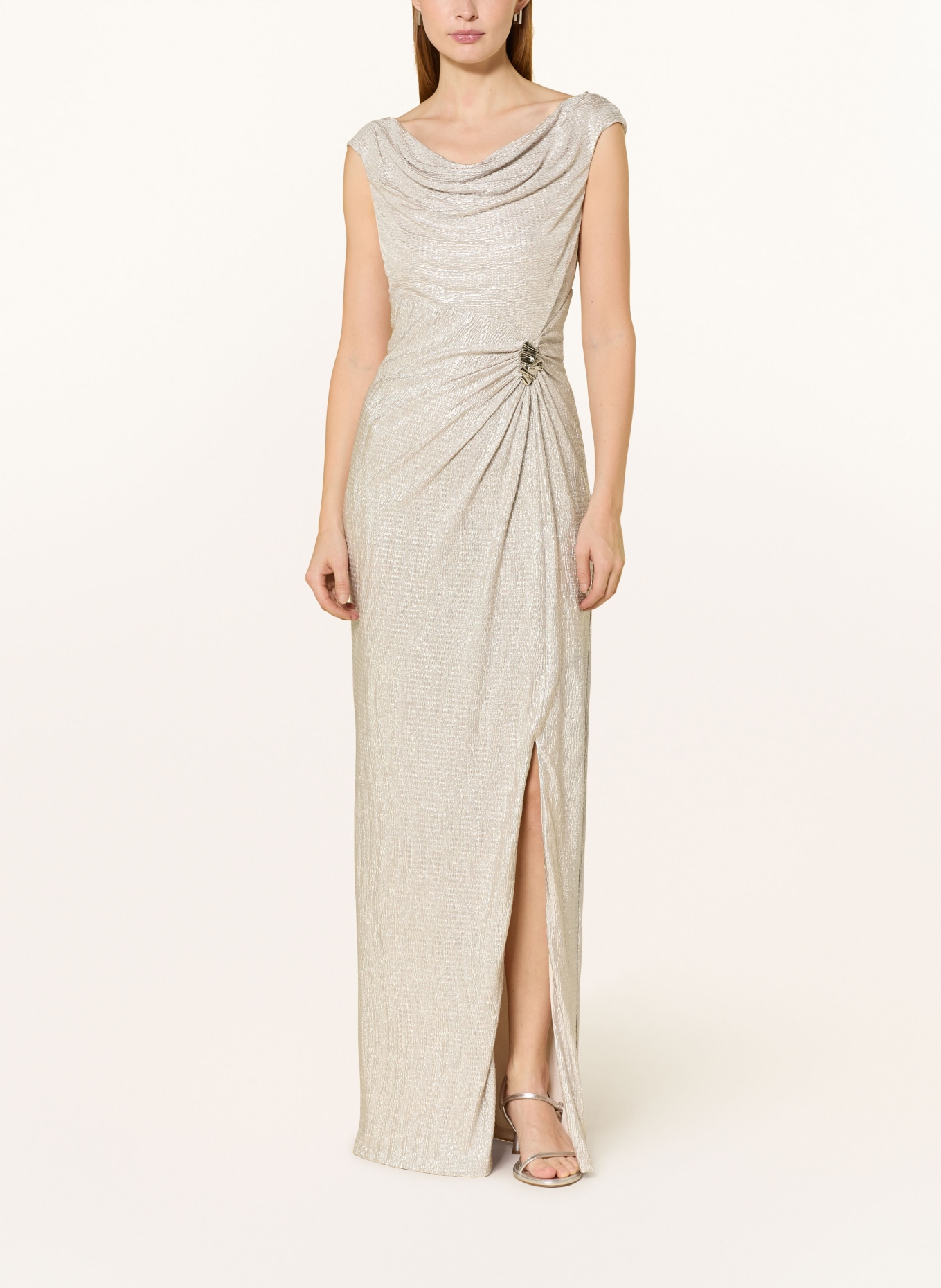 Vera Mont Abendkleid mit Glitzergarn: BEIGE