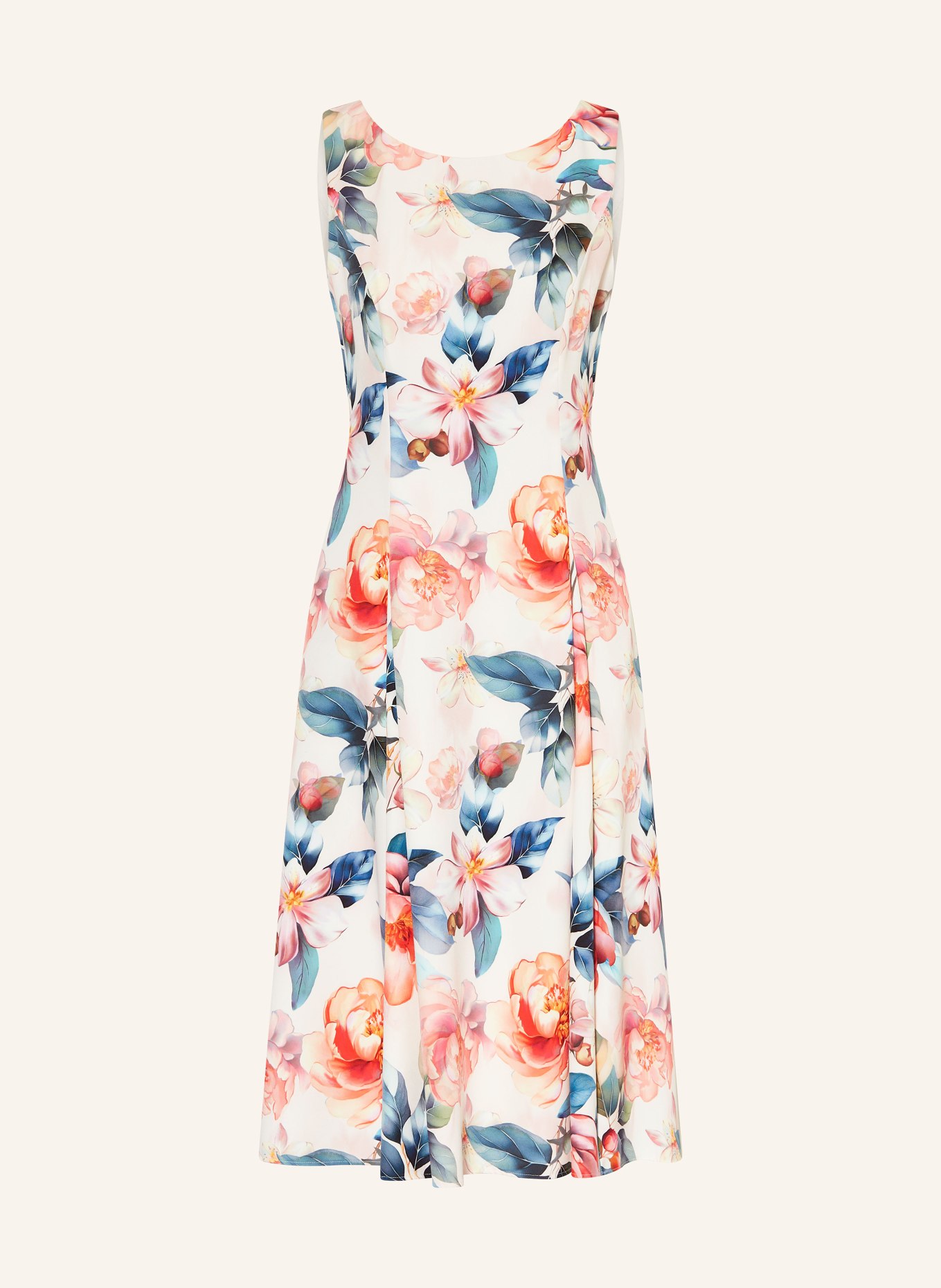 Vera Mont cocktail dress: ECRU / RED / DARK GREEN