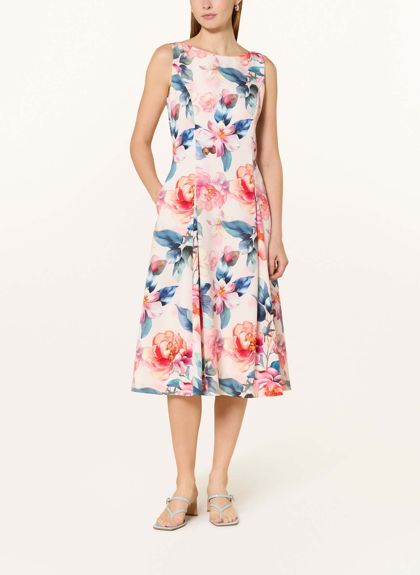 Vera Mont cocktail dress: ECRU / RED / DARK GREEN