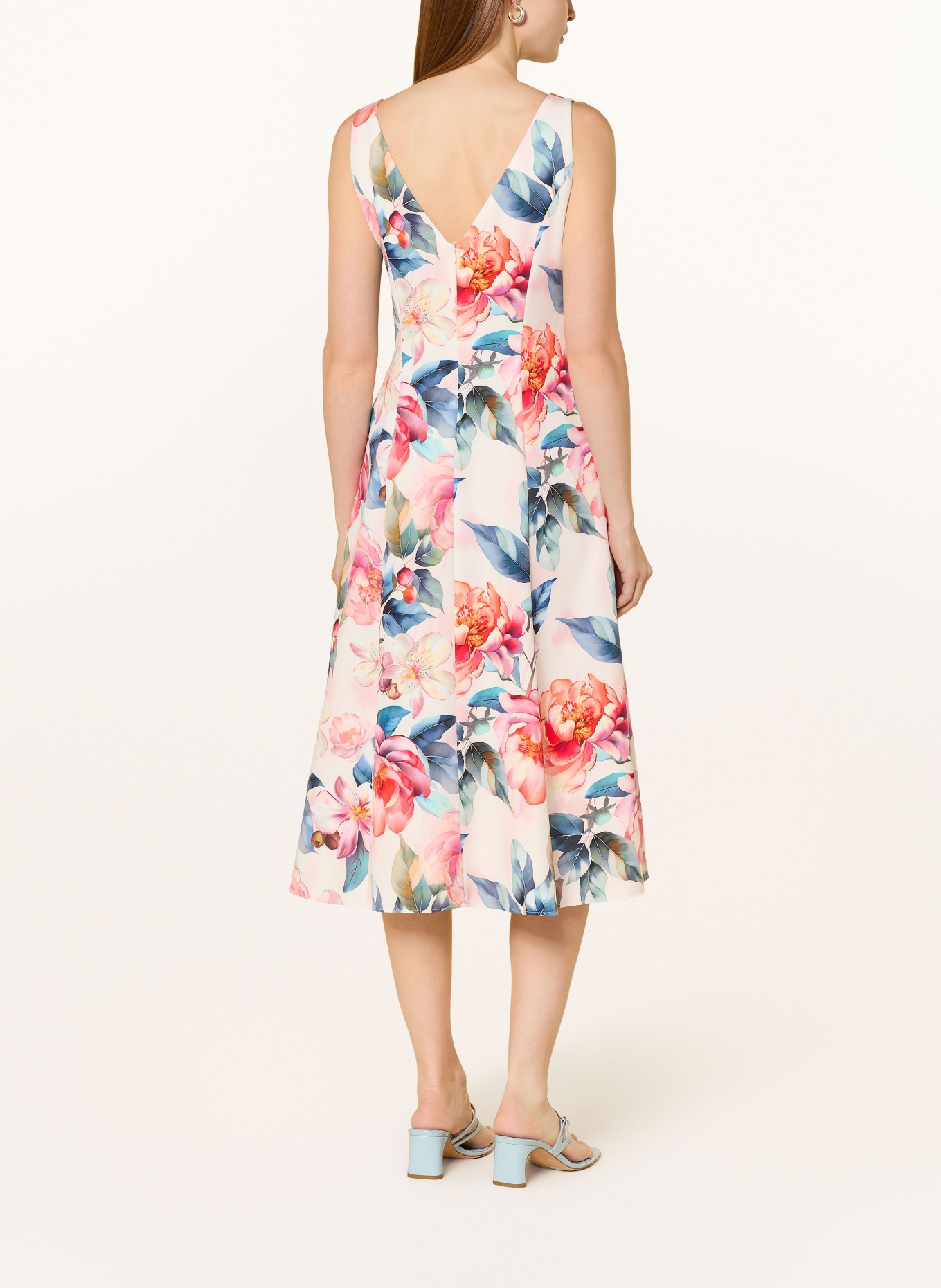 Vera Mont cocktail dress: ECRU / RED / DARK GREEN