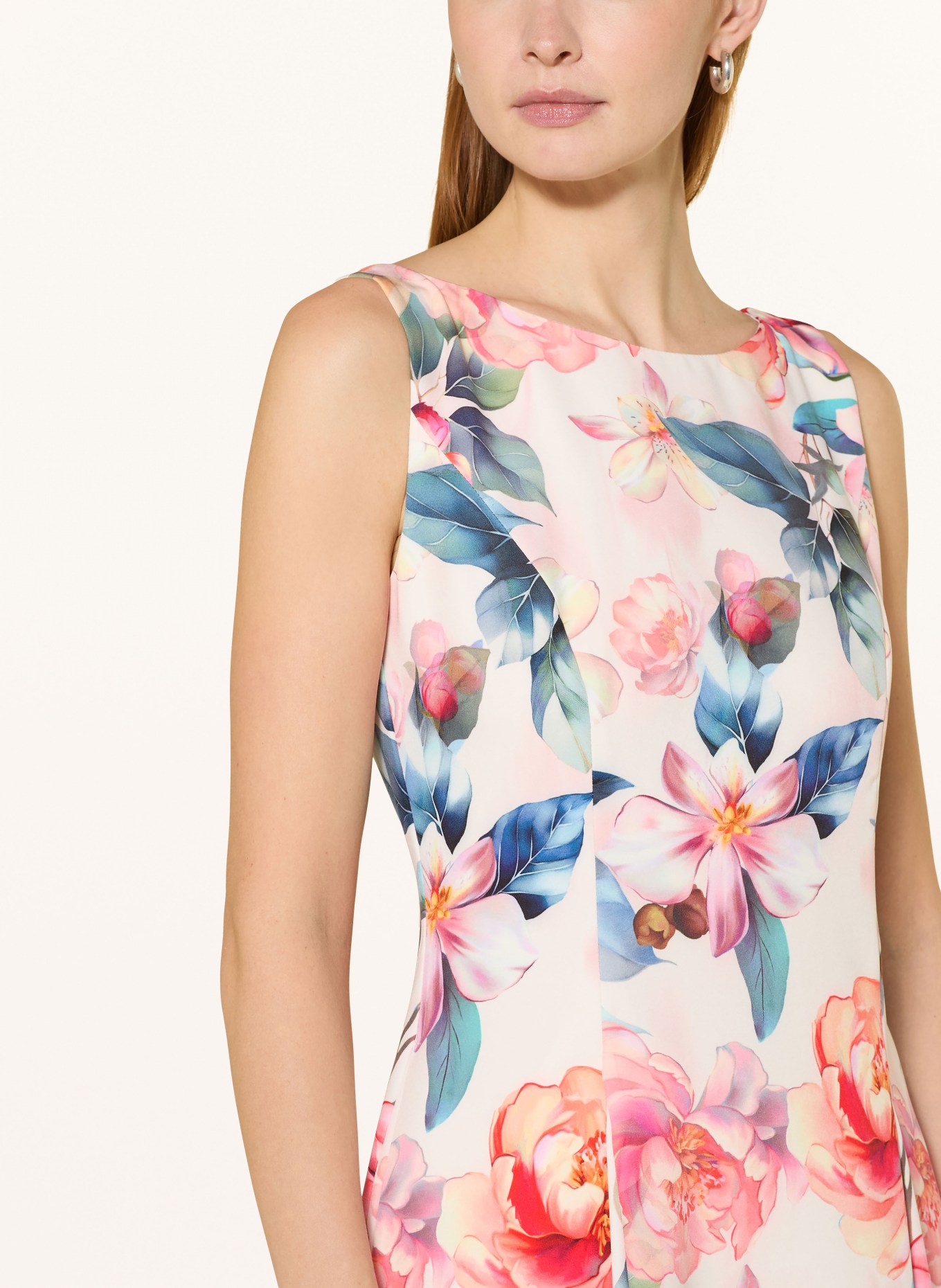 Vera Mont cocktail dress: ECRU / RED / DARK GREEN