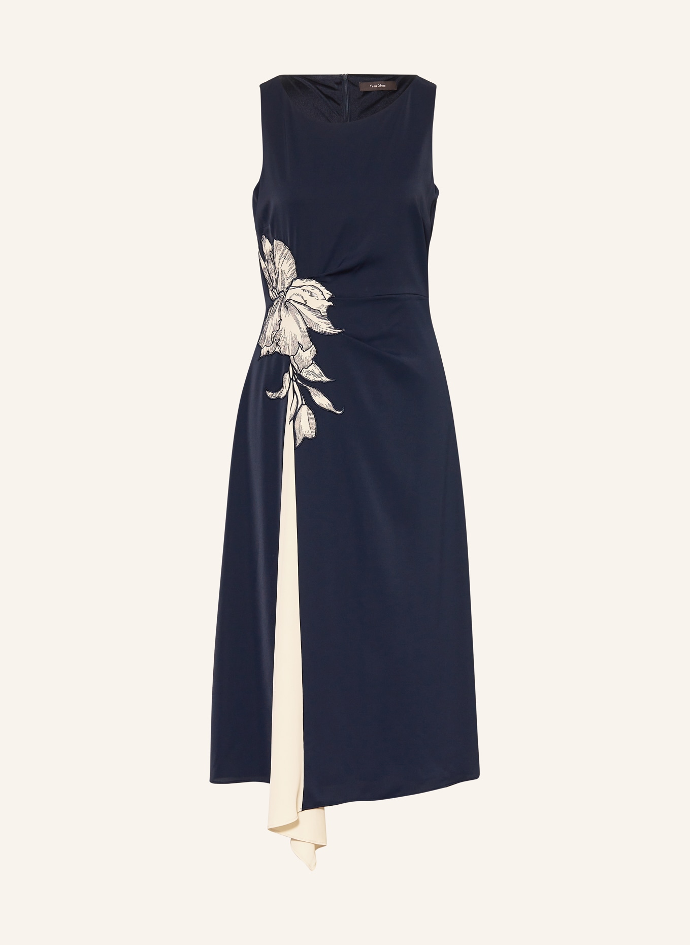 Vera Mont cocktail dress: DARK BLUE / ECRU