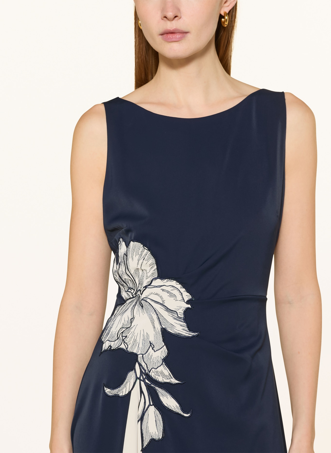 Vera Mont cocktail dress: DARK BLUE / ECRU