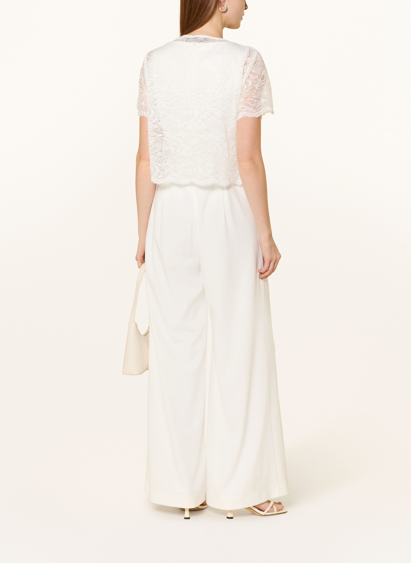 Vera Mont Set: Jumpsuit and lace jacket with sequins: WHITE