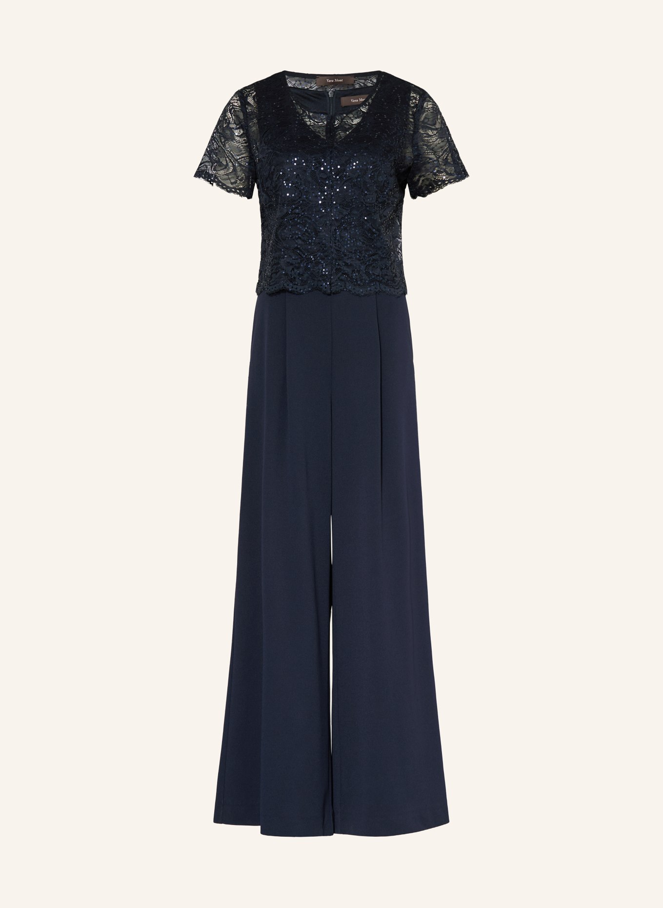 Vera Mont Sada: kombinéza a krajková bunda s flitry: TMAVĚ MODRÁ