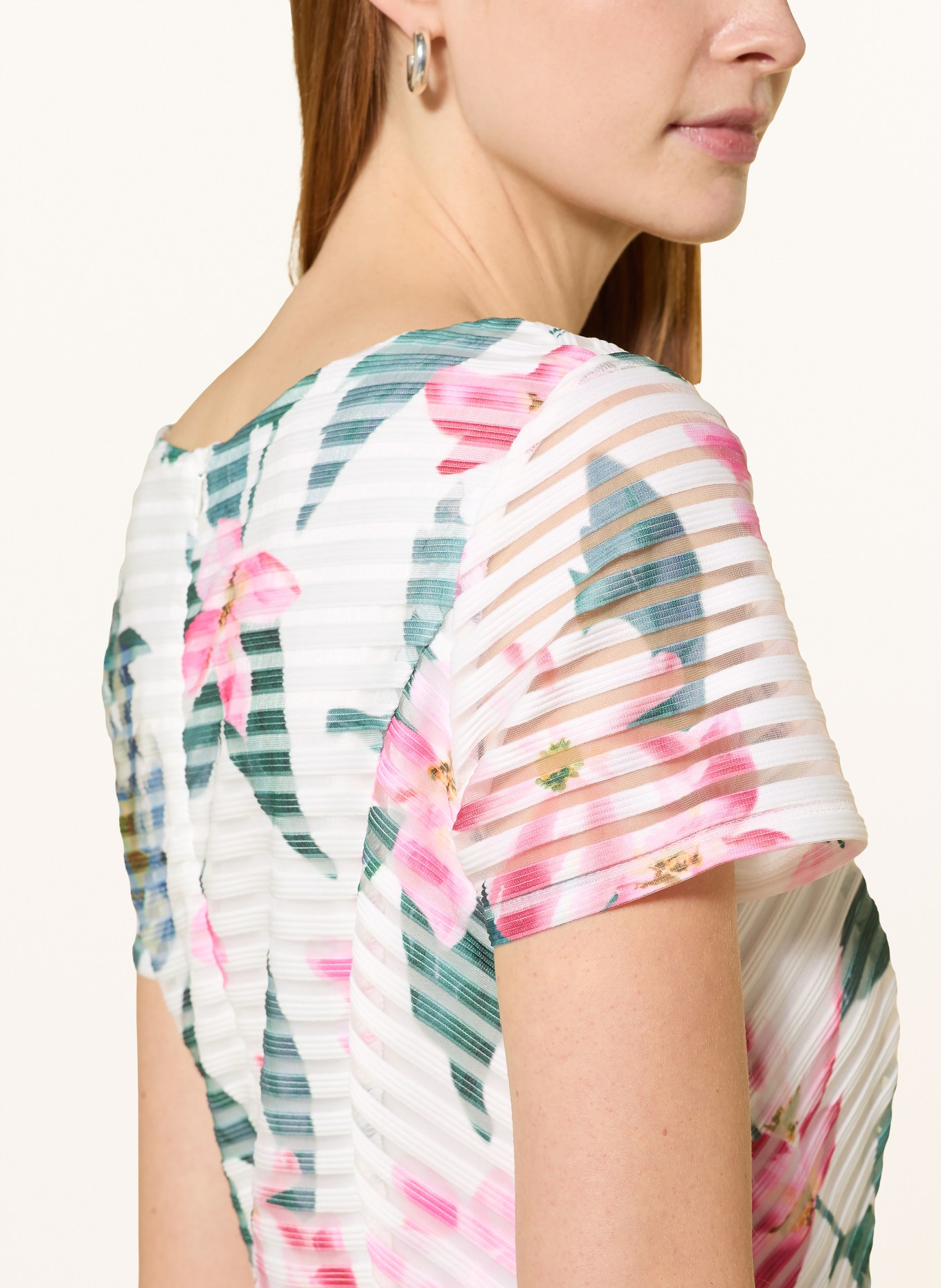 Vera Mont Cocktailkleid: ECRU / PINK / DUNKELGRÜN