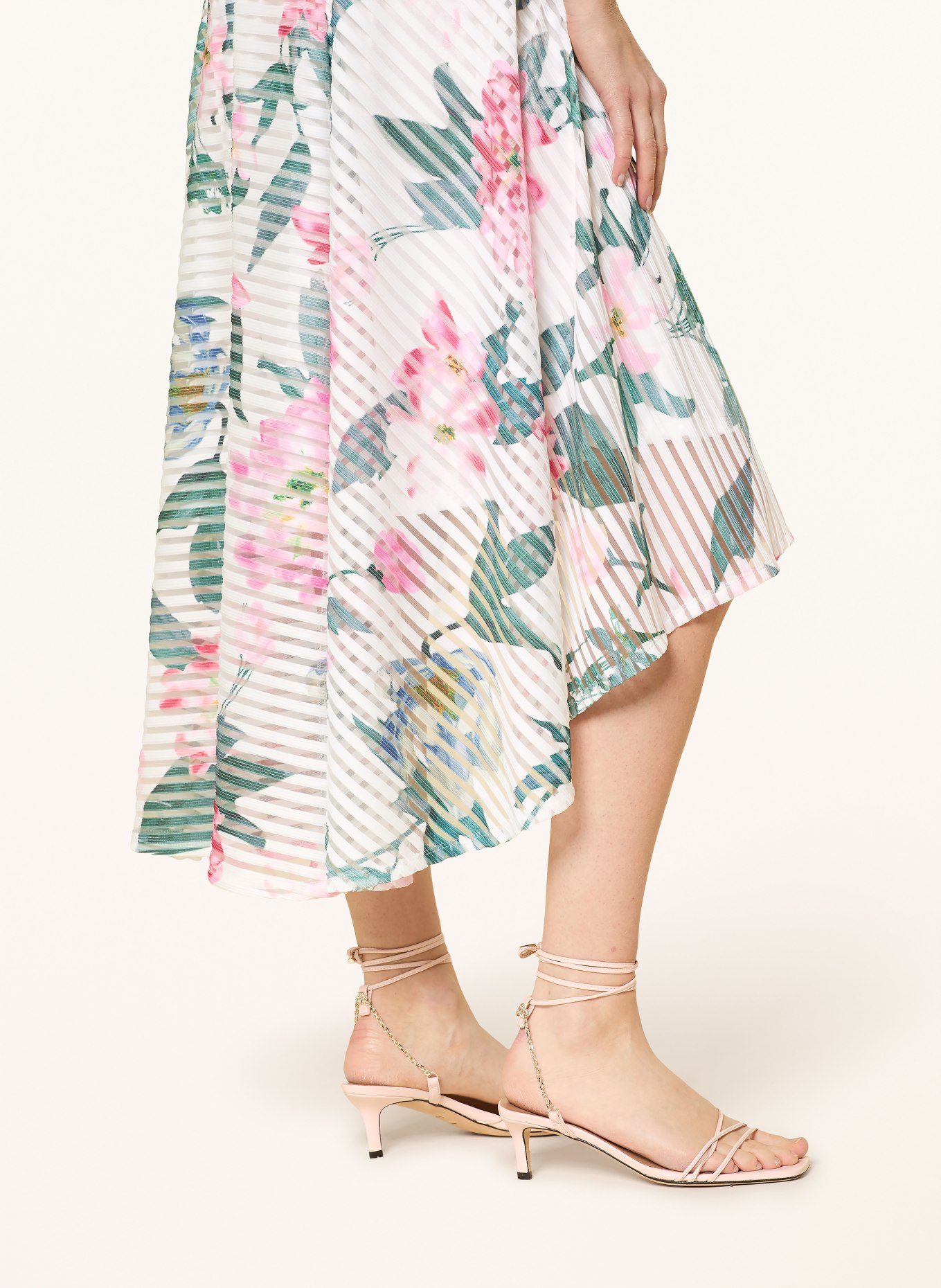 Vera Mont Cocktailkleid: ECRU / PINK / DUNKELGRÜN