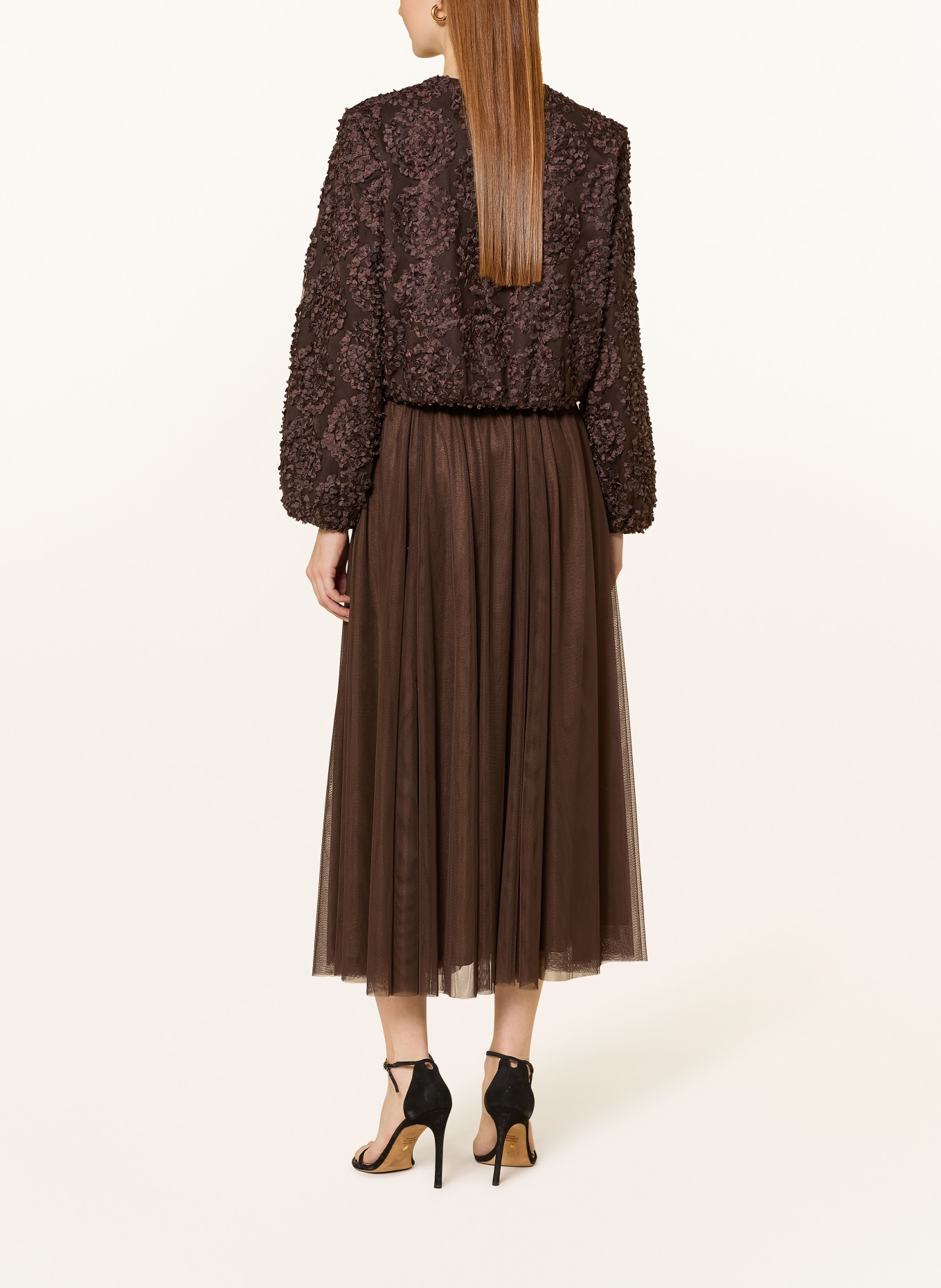 V by Vera Mont spódnica z tiulu: CIEMNOBRĄZOWY