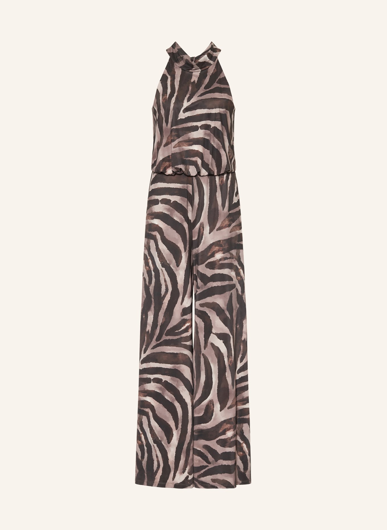 V by Vera Mont jersey jumpsuit: DARK BROWN / LIGHT BROWN / BROWN