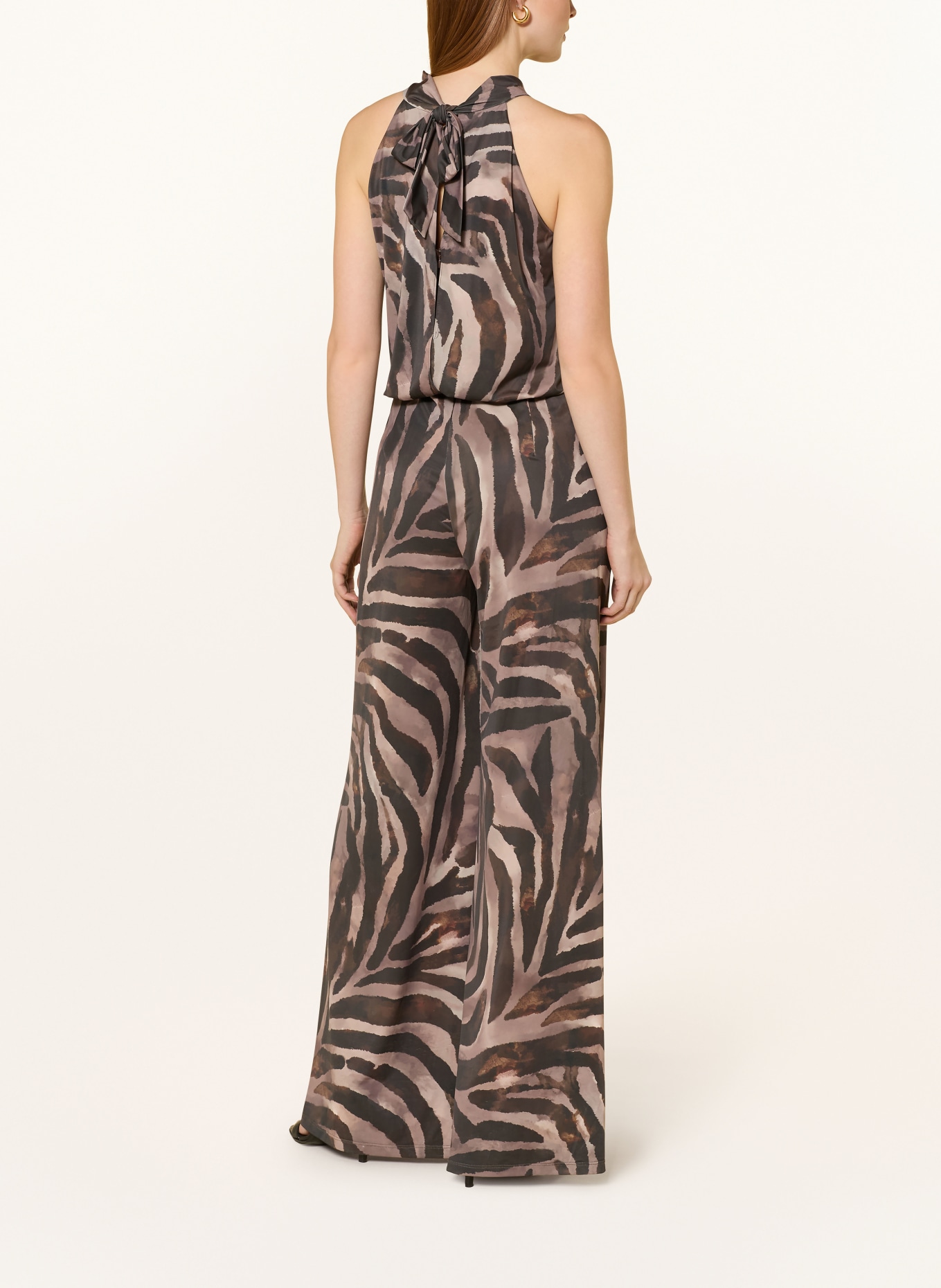 V by Vera Mont jersey jumpsuit: DARK BROWN / LIGHT BROWN / BROWN