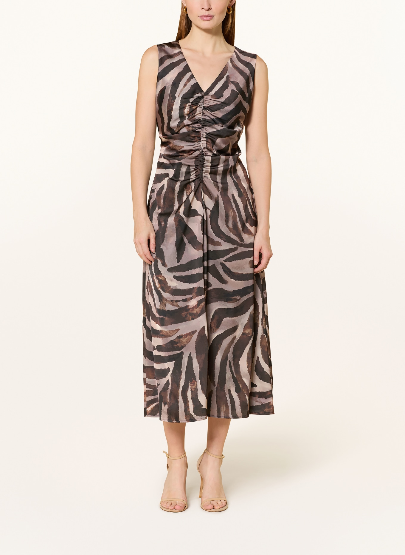 V by Vera Mont Cocktailkleid aus Jersey: DUNKELBRAUN / HELLBRAUN / BRAUN