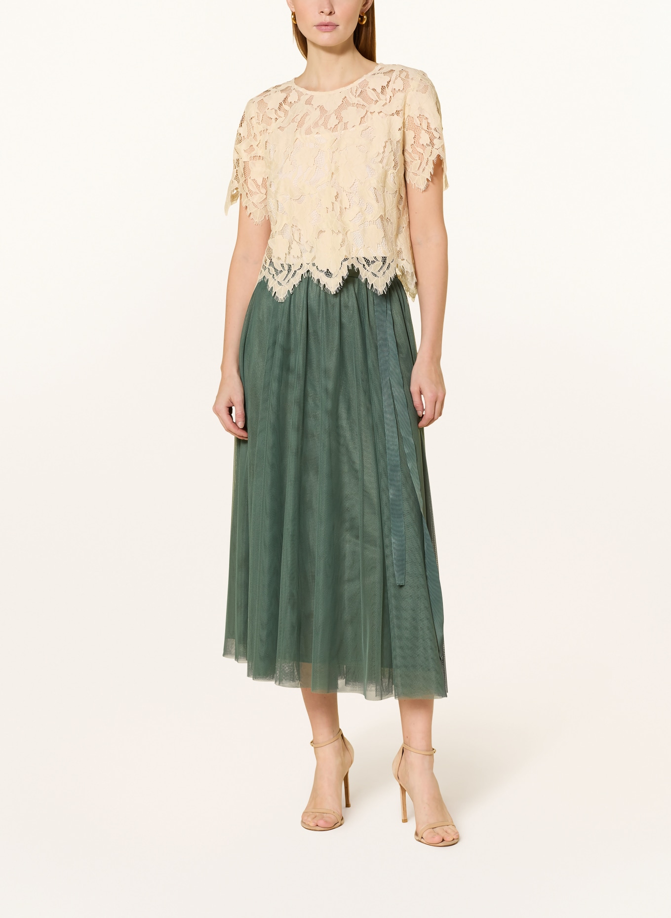 V by Vera Mont Blusenshirt aus Spitze: CREME