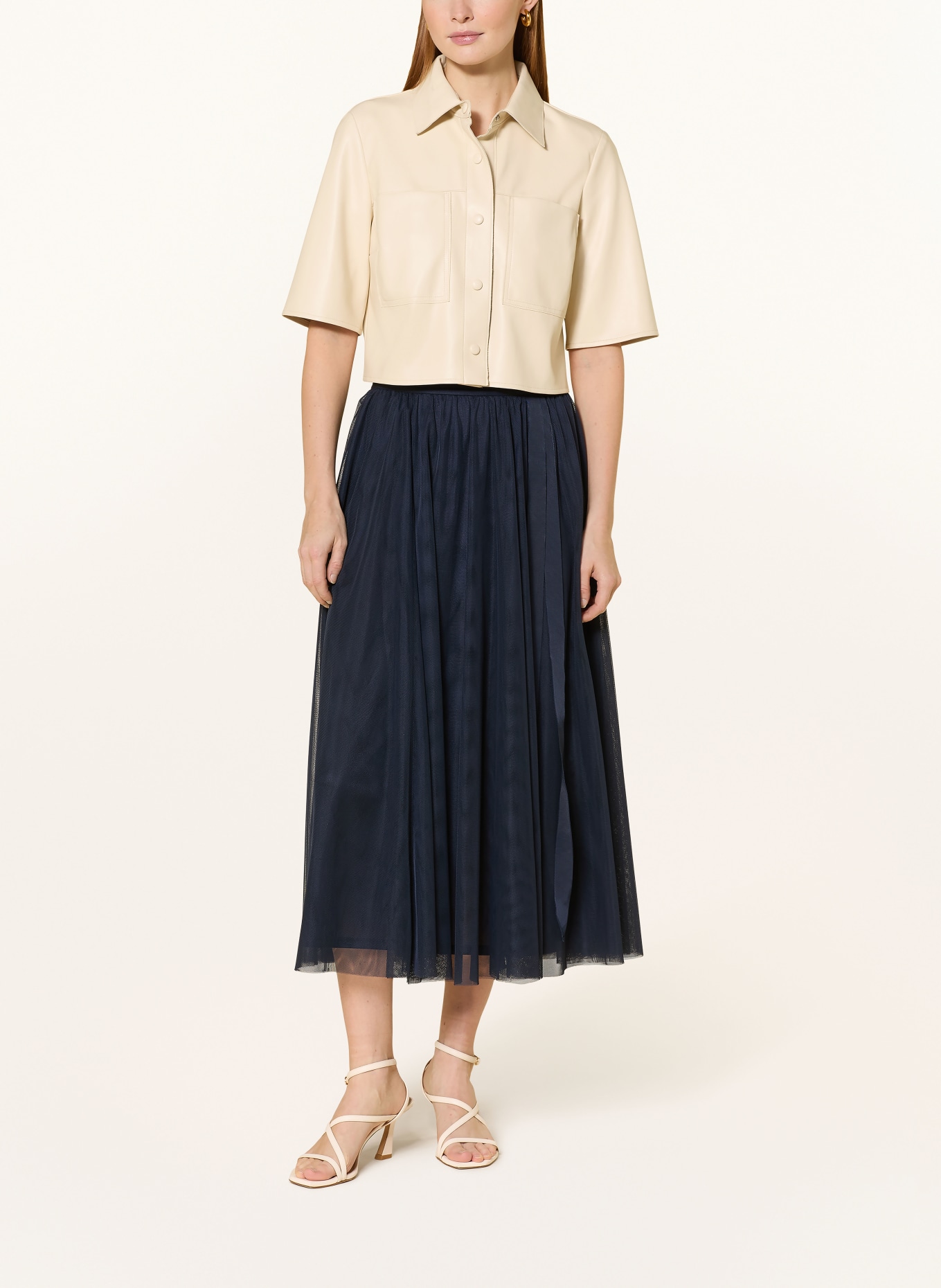 V by Vera Mont Bluzka koszulowa imitująca skórę: KREMOWY