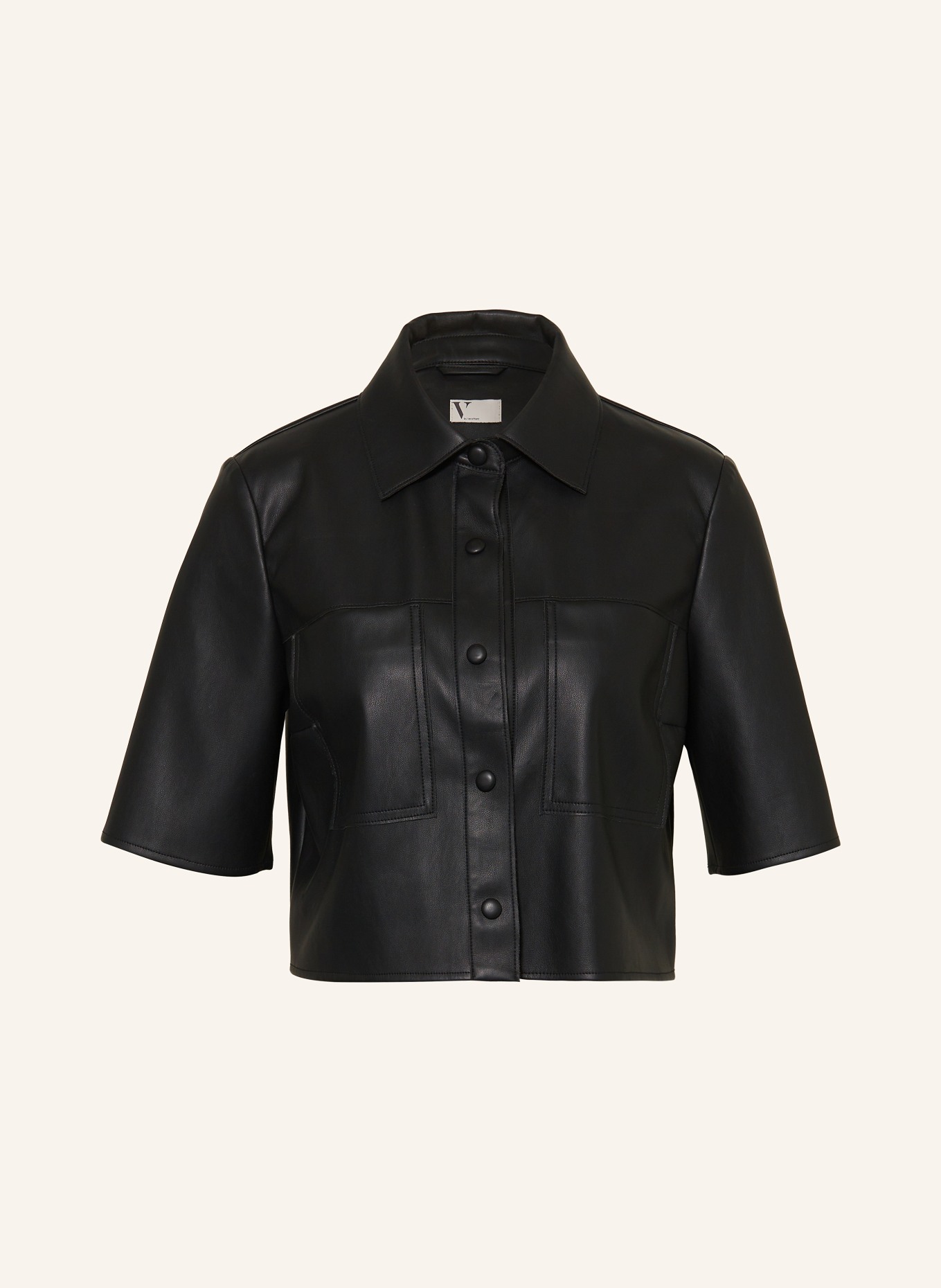 V by Vera Mont Košile v koženém vzhledu: ČERNÁ