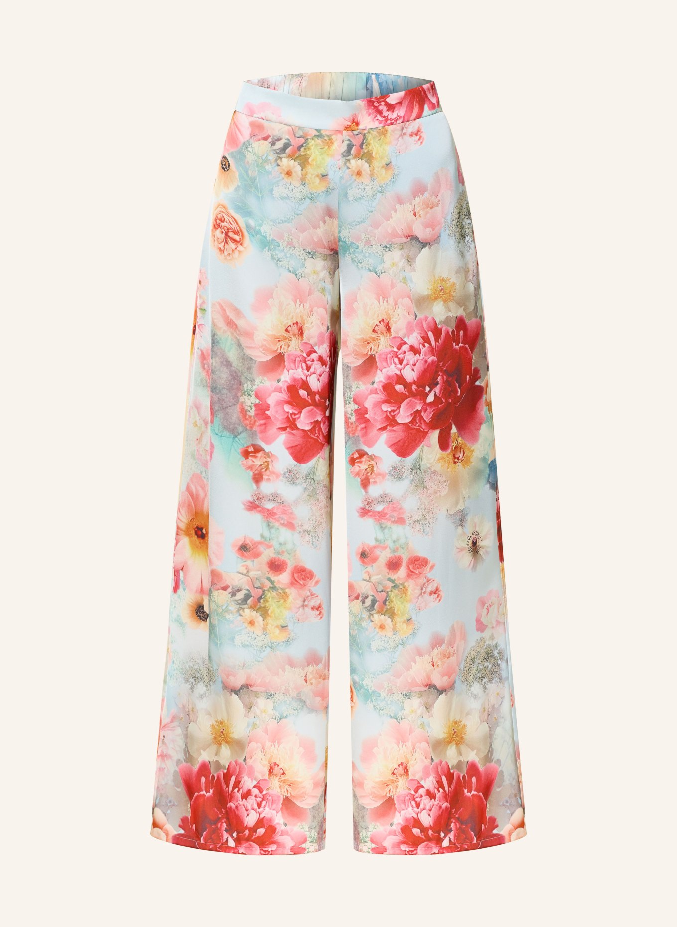 V by Vera Mont Marlenehose aus Satin: HELLBLAU / ROT / GELB