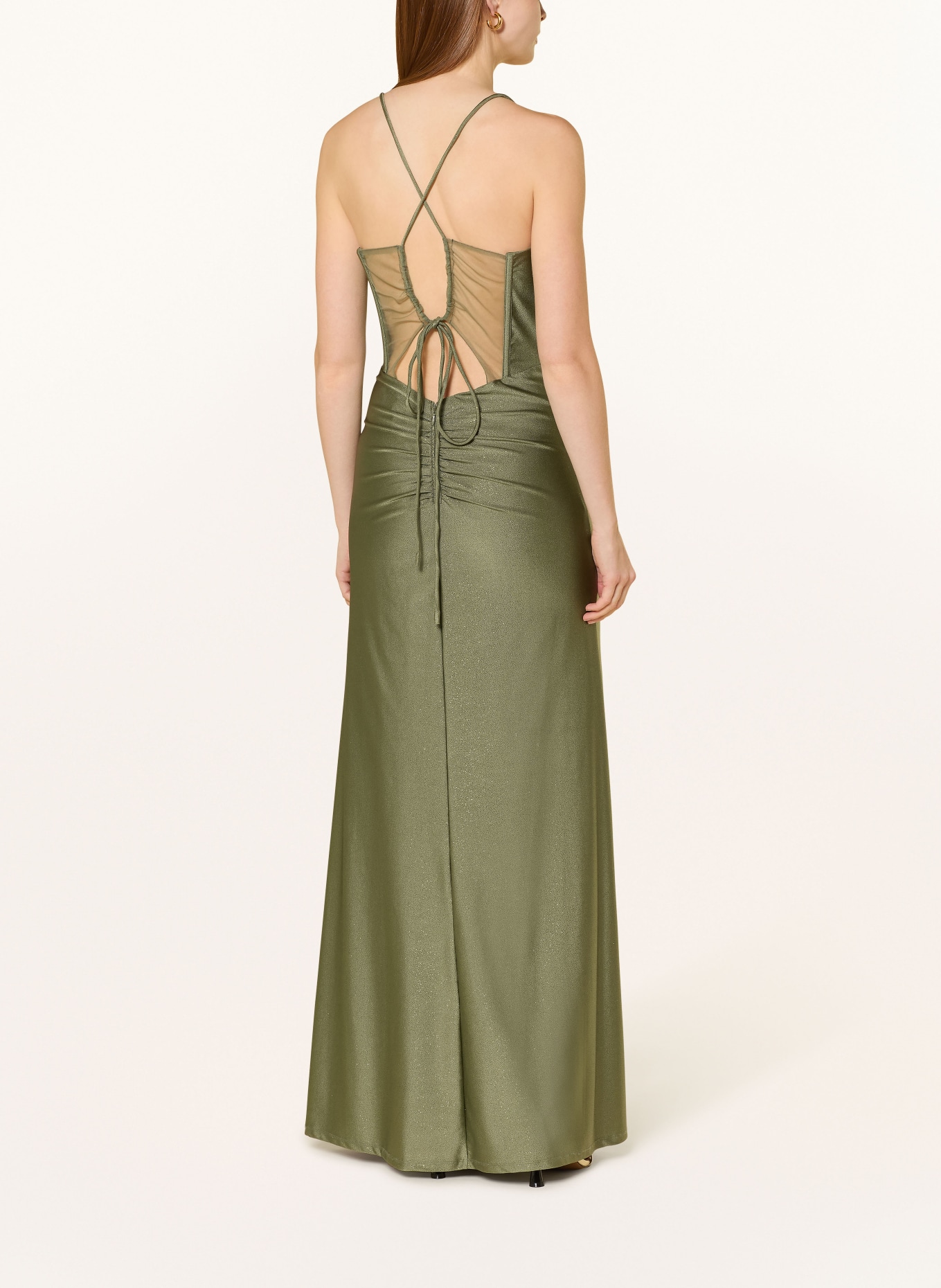 VM Vera Mont Abendkleid mit Glitzergarn: HELLGRÜN