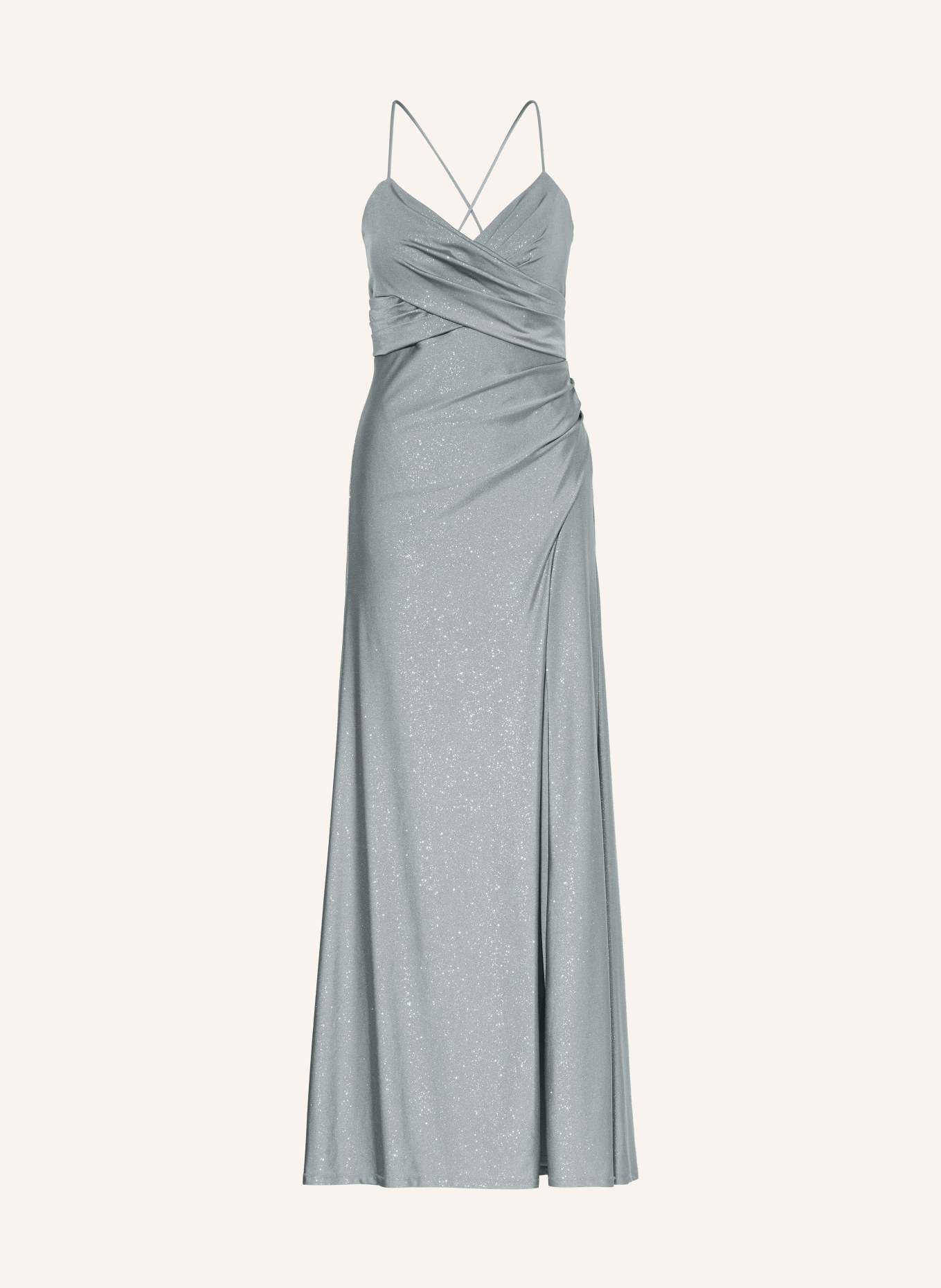 VM Vera Mont Abendkleid mit Glitzergarn: BLAUGRAU