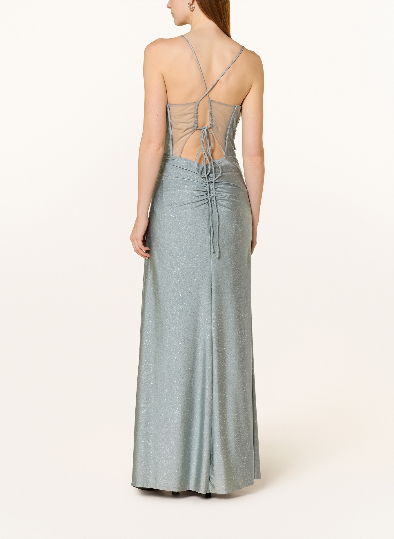 VM Vera Mont Abendkleid mit Glitzergarn: BLAUGRAU