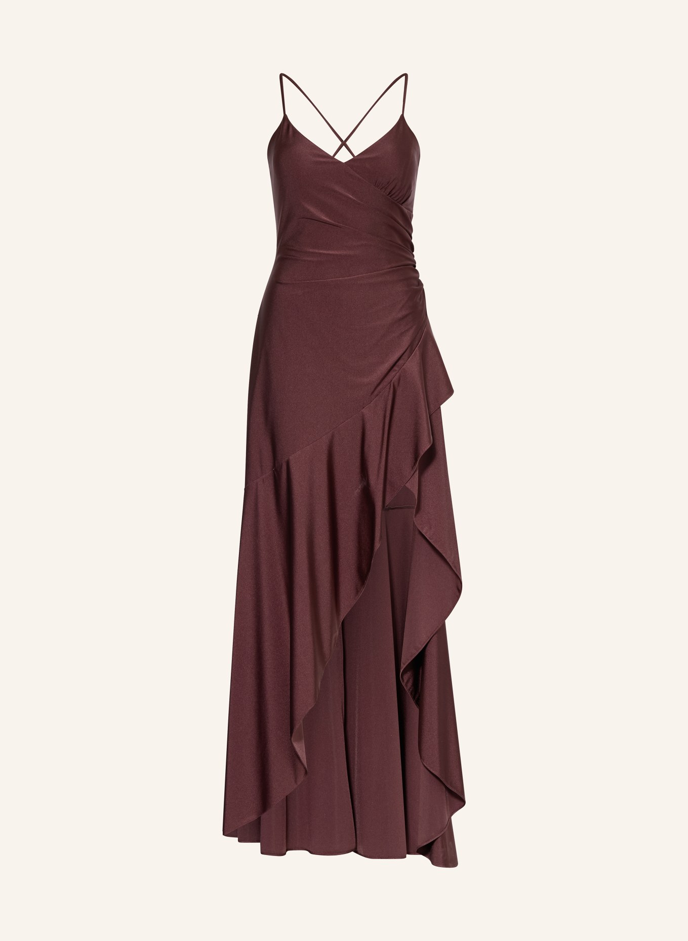 VM Vera Mont Abendkleid mit Volants: BRAUN