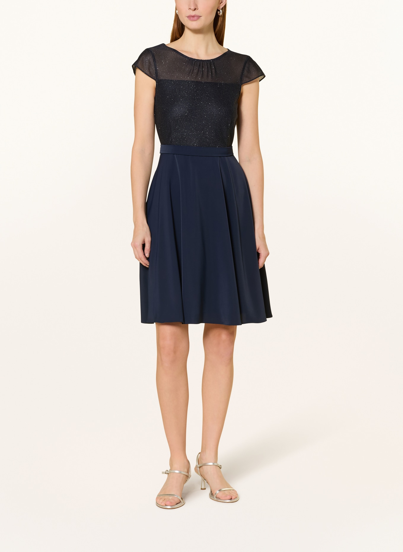 VM Vera Mont Cocktailkleid im Materialmix: DUNKELBLAU