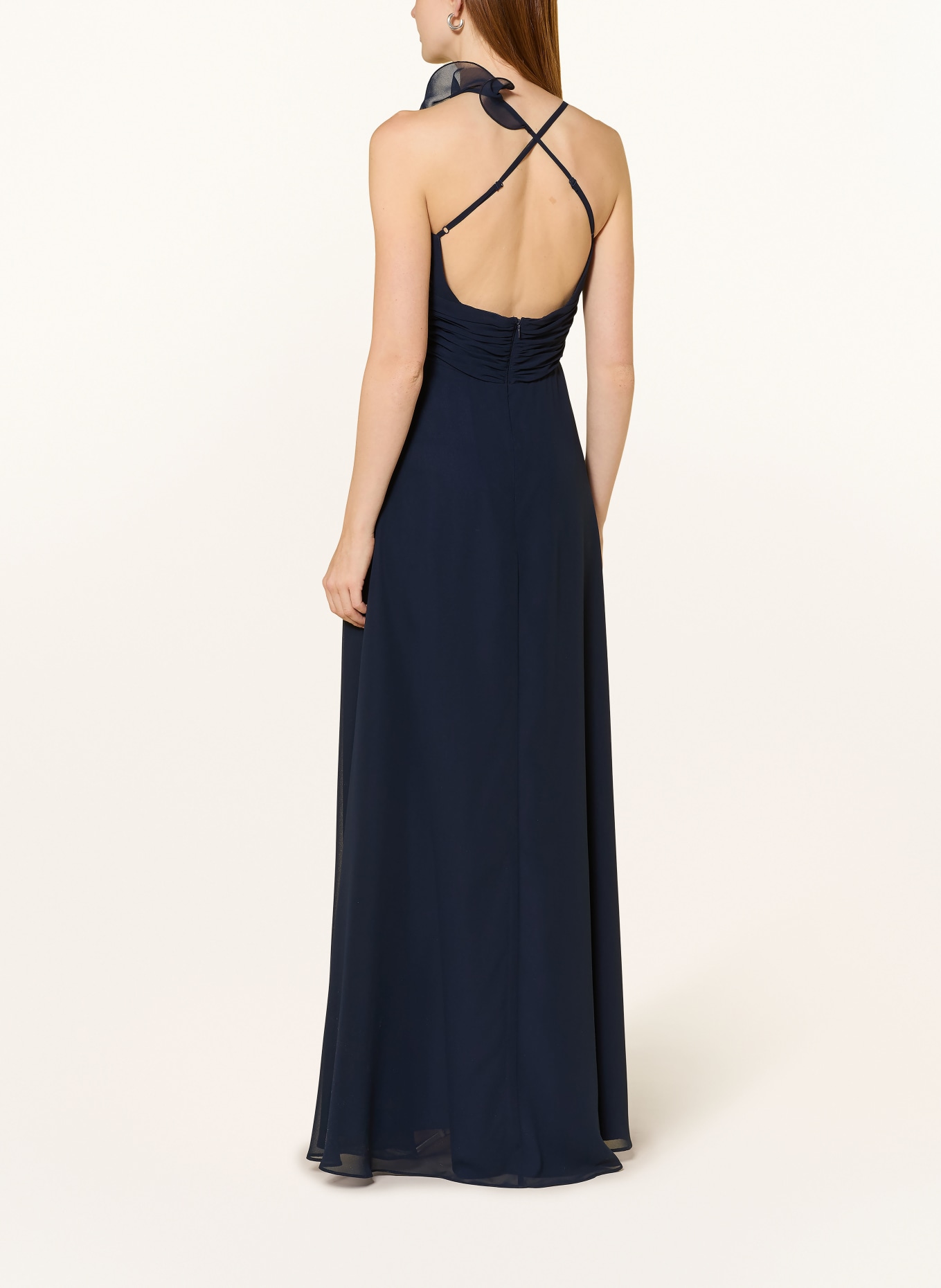 VM Vera Mont Večerní šaty s volány: TMAVĚ MODRÁ