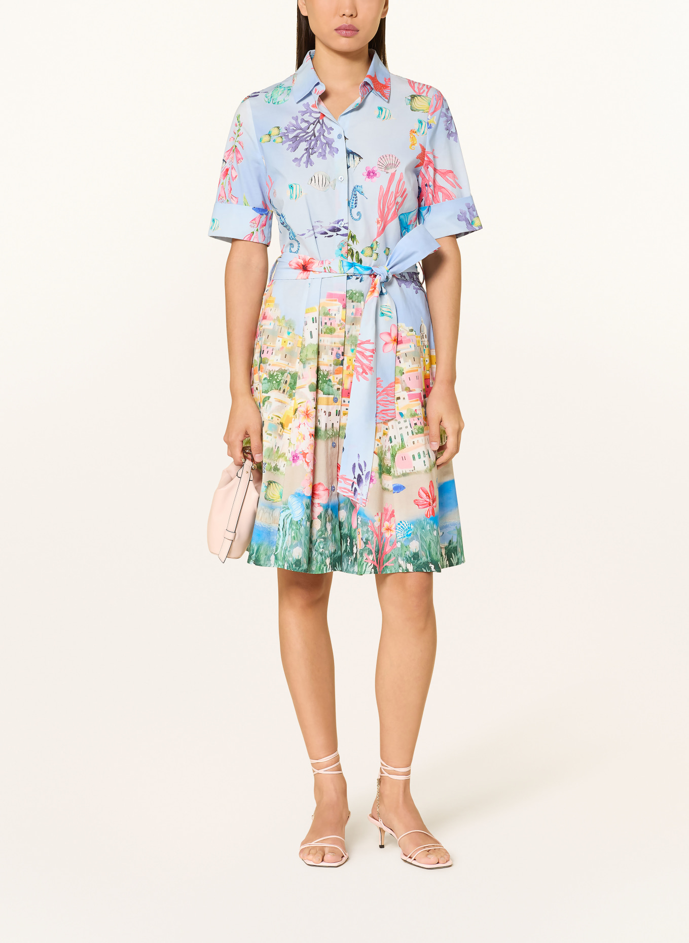 ROBE LÉGÈRE Hemdblusenkleid: HELLBLAU / PINK / GELB