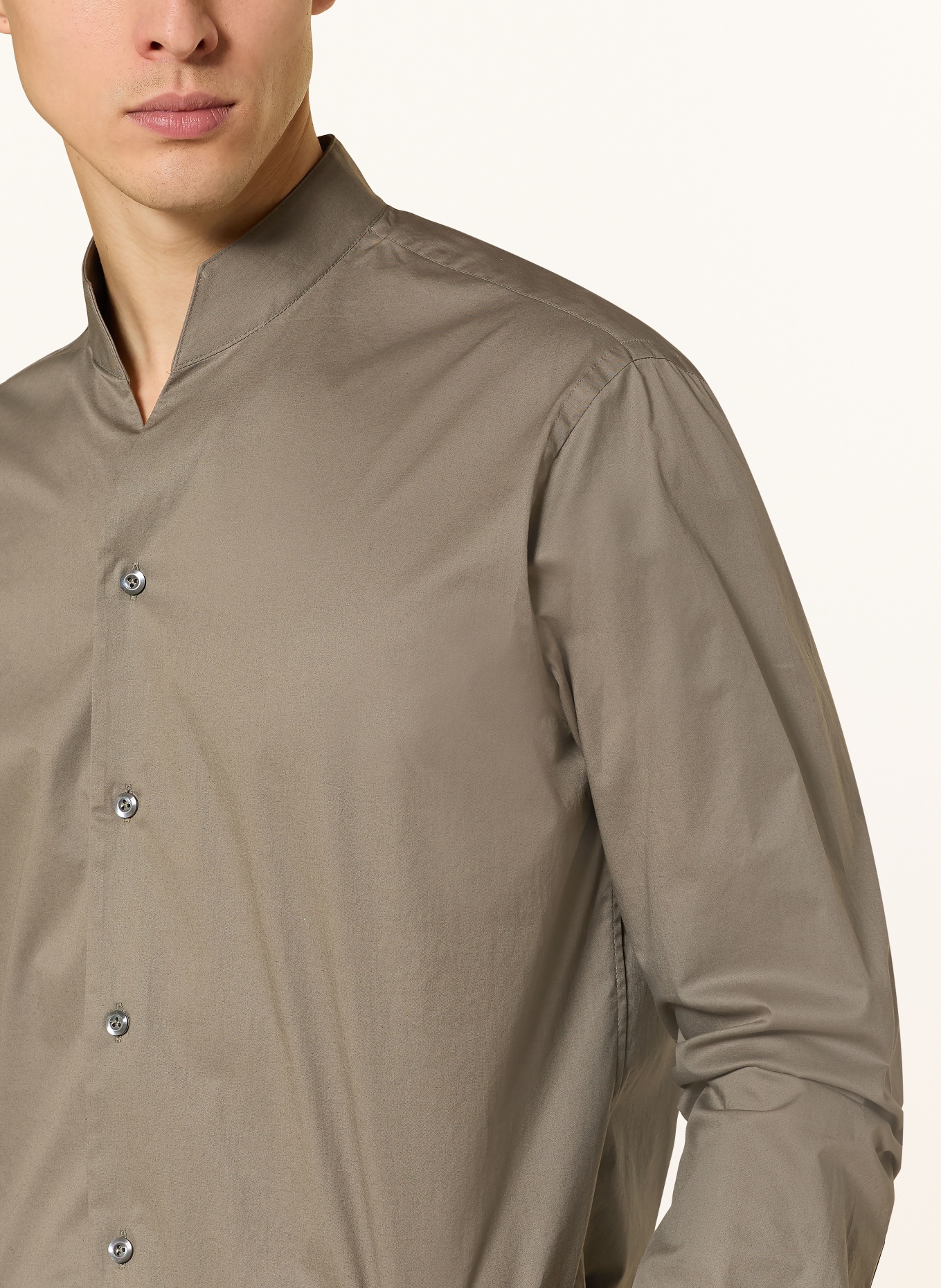 van Laack Hemd VL-RUDO-XX Regular Fit mit Stehkragen: KHAKI