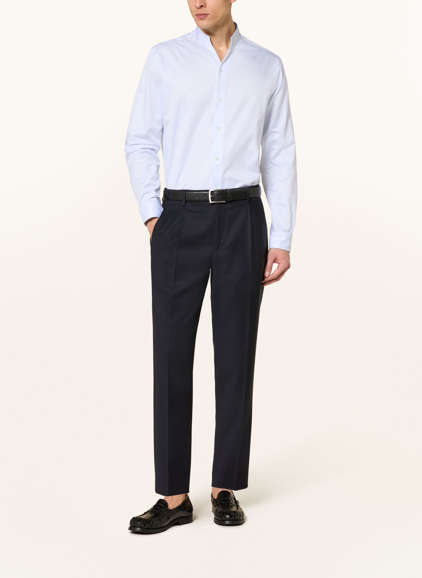 van Laack Hemd VL-RUDO-XX Regular Fit mit Stehkragen: HELLBLAU / WEISS