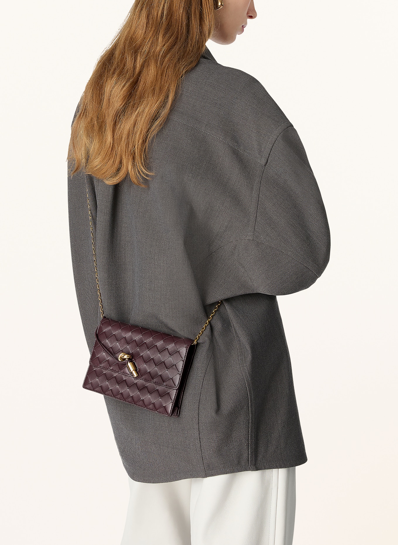 BOTTEGA VENETA Umhängetasche ANDIAMO: DARK BAROLO/MUSE BRASS