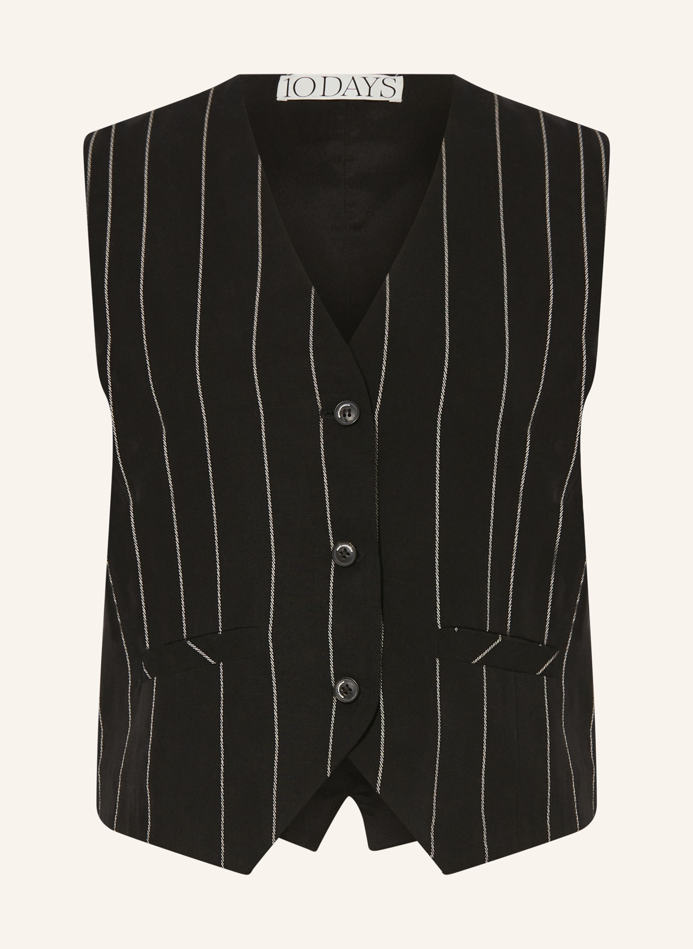 10DAYS blazer vest: BLACK / ECRU