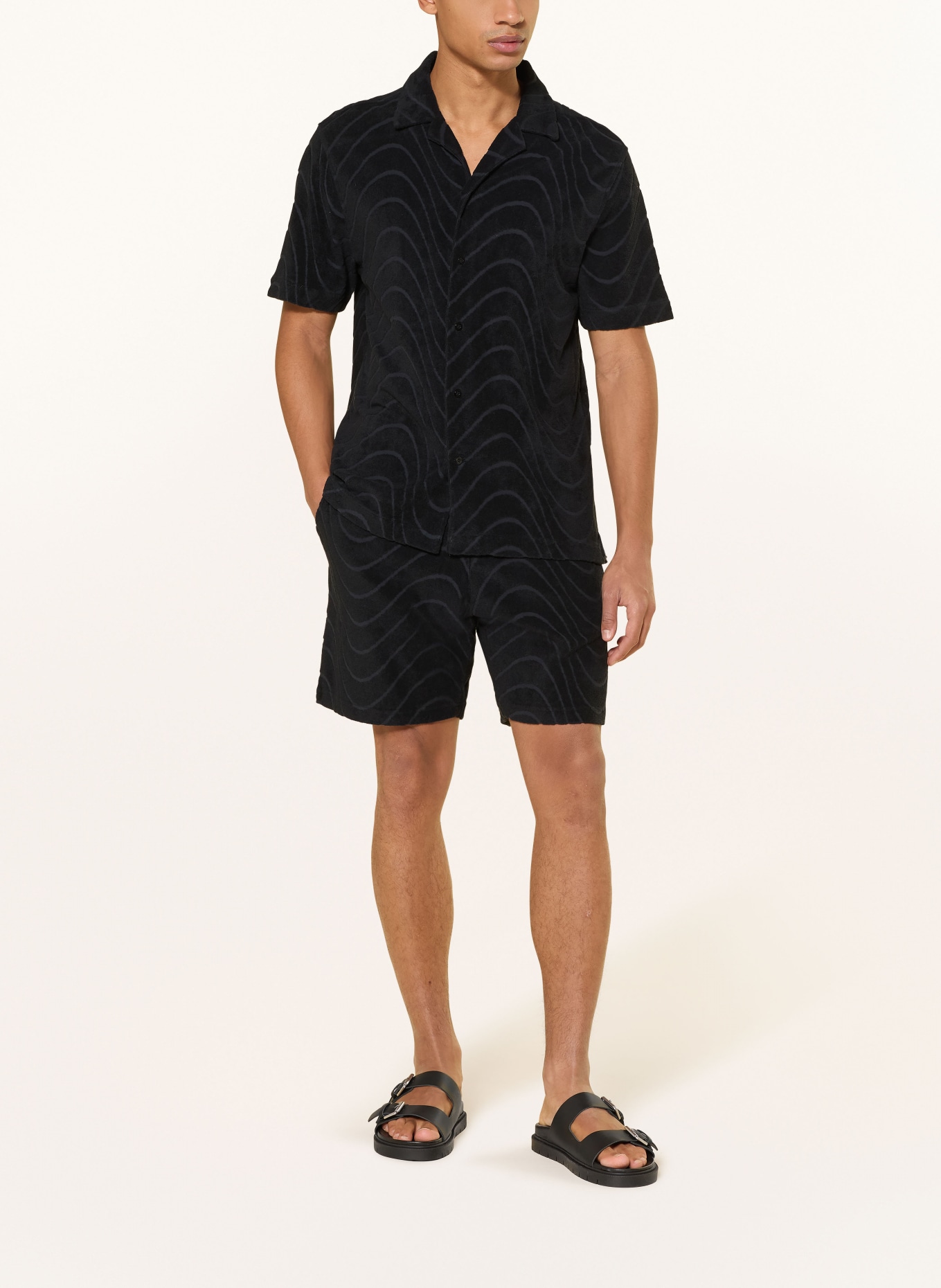 FRESCOBOL CARIOCA Szorty frotte AUGUSTO: CZARNY