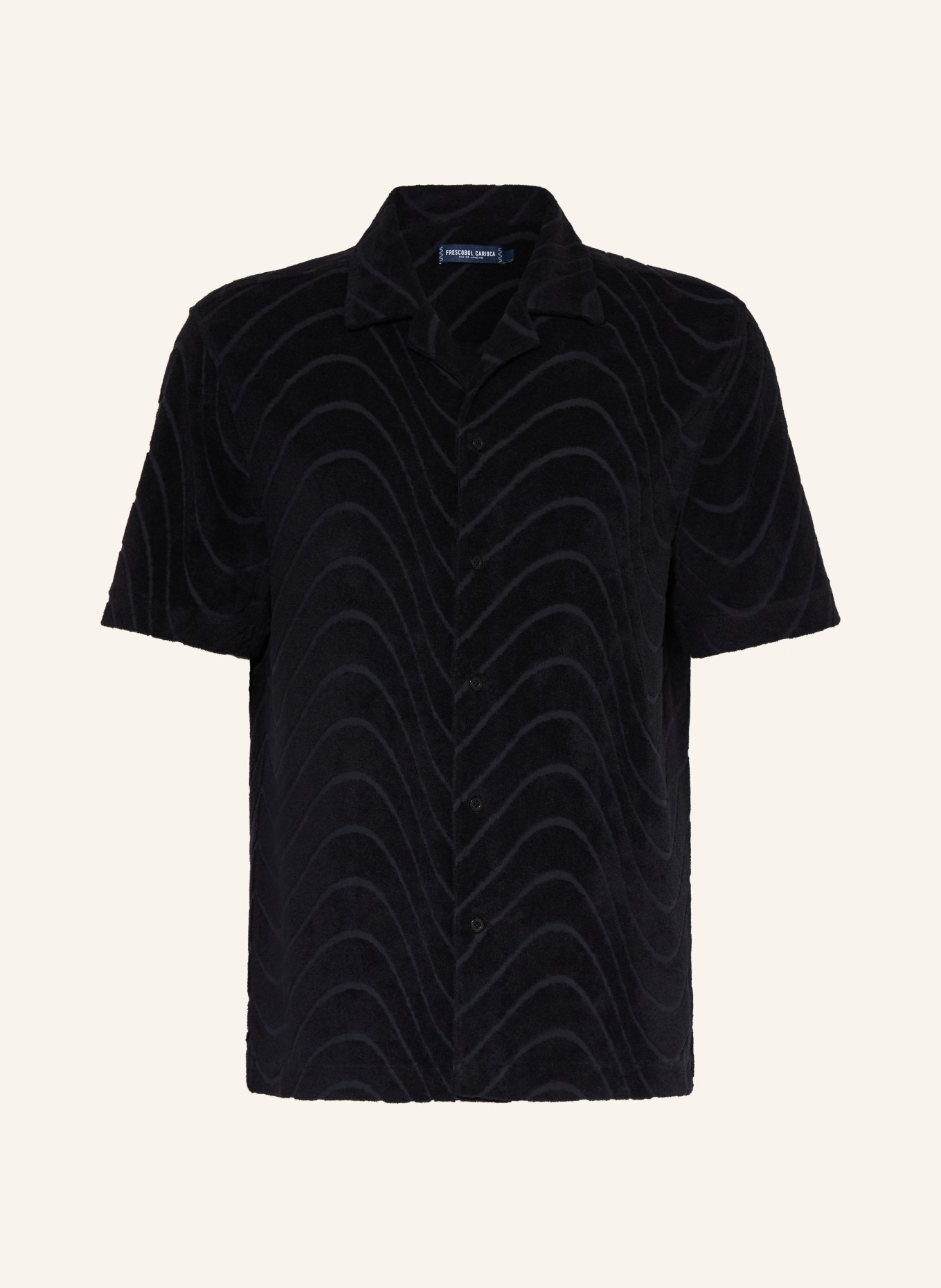 FRESCOBOL CARIOCA Koszula resortowa ROBERTO Comfort Fit z frotte: CZARNY