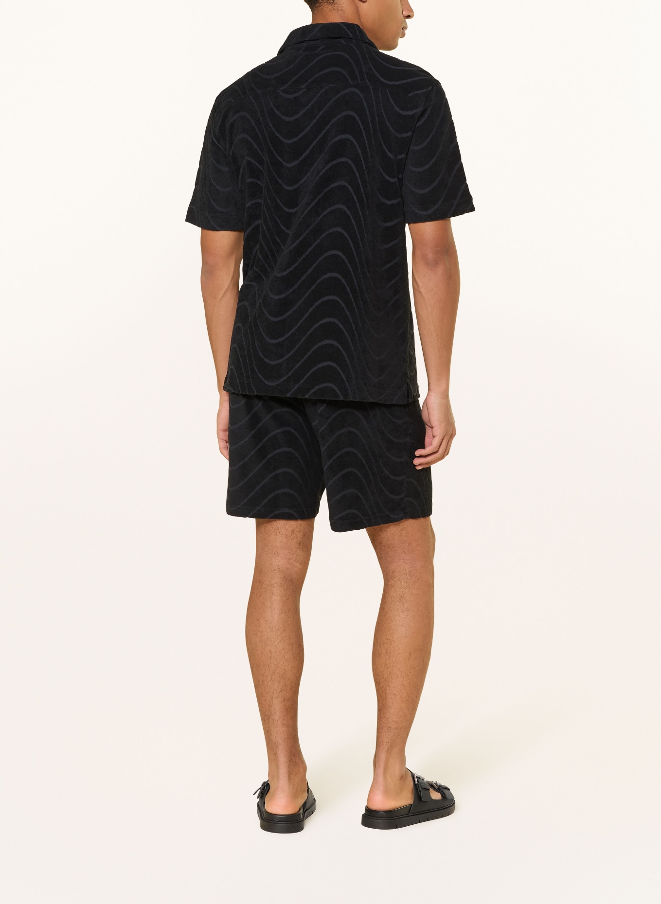 FRESCOBOL CARIOCA Koszula resortowa ROBERTO Comfort Fit z frotte: CZARNY