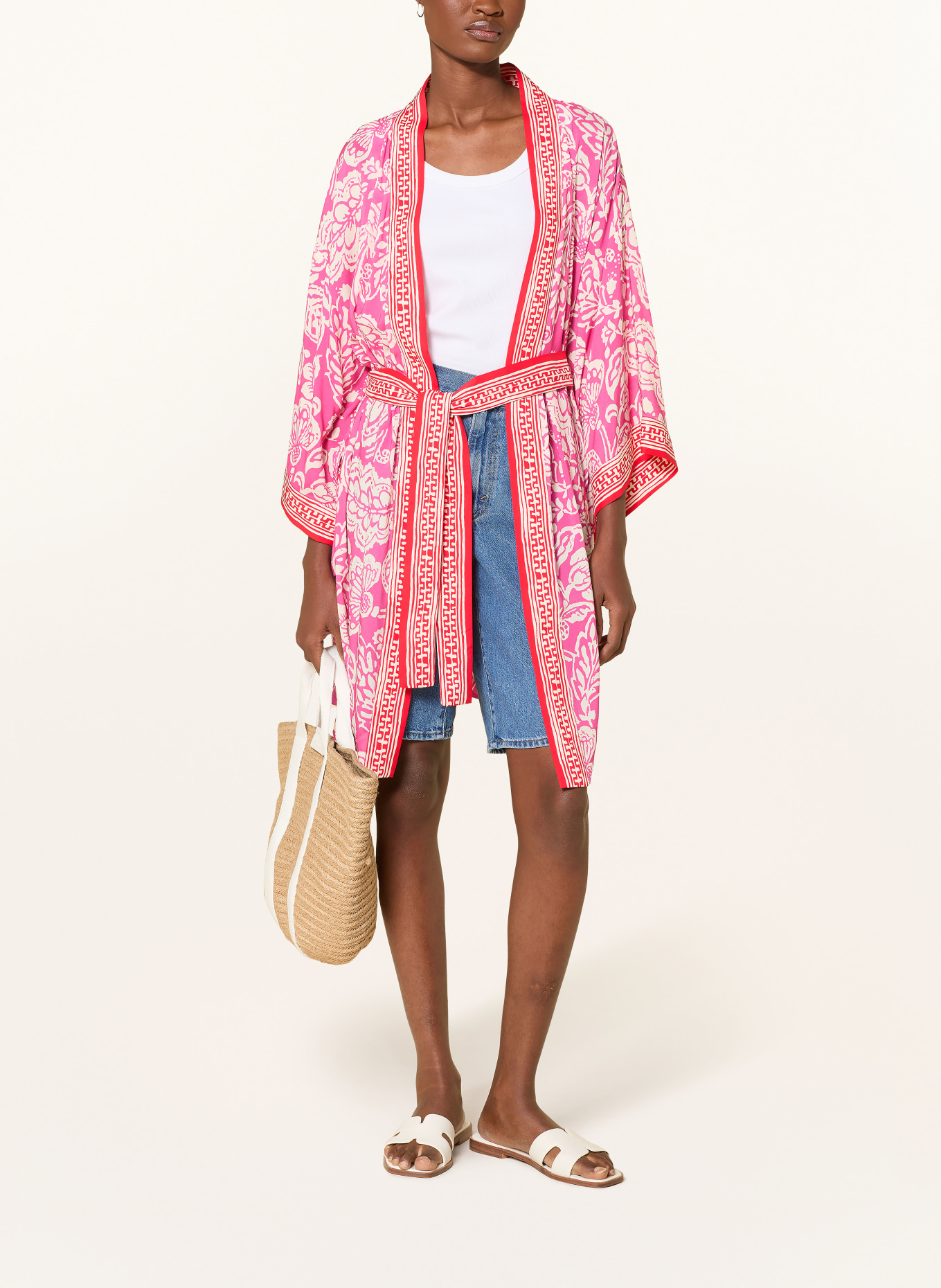 yippie hippie kimono: PINK / RED / WHITE