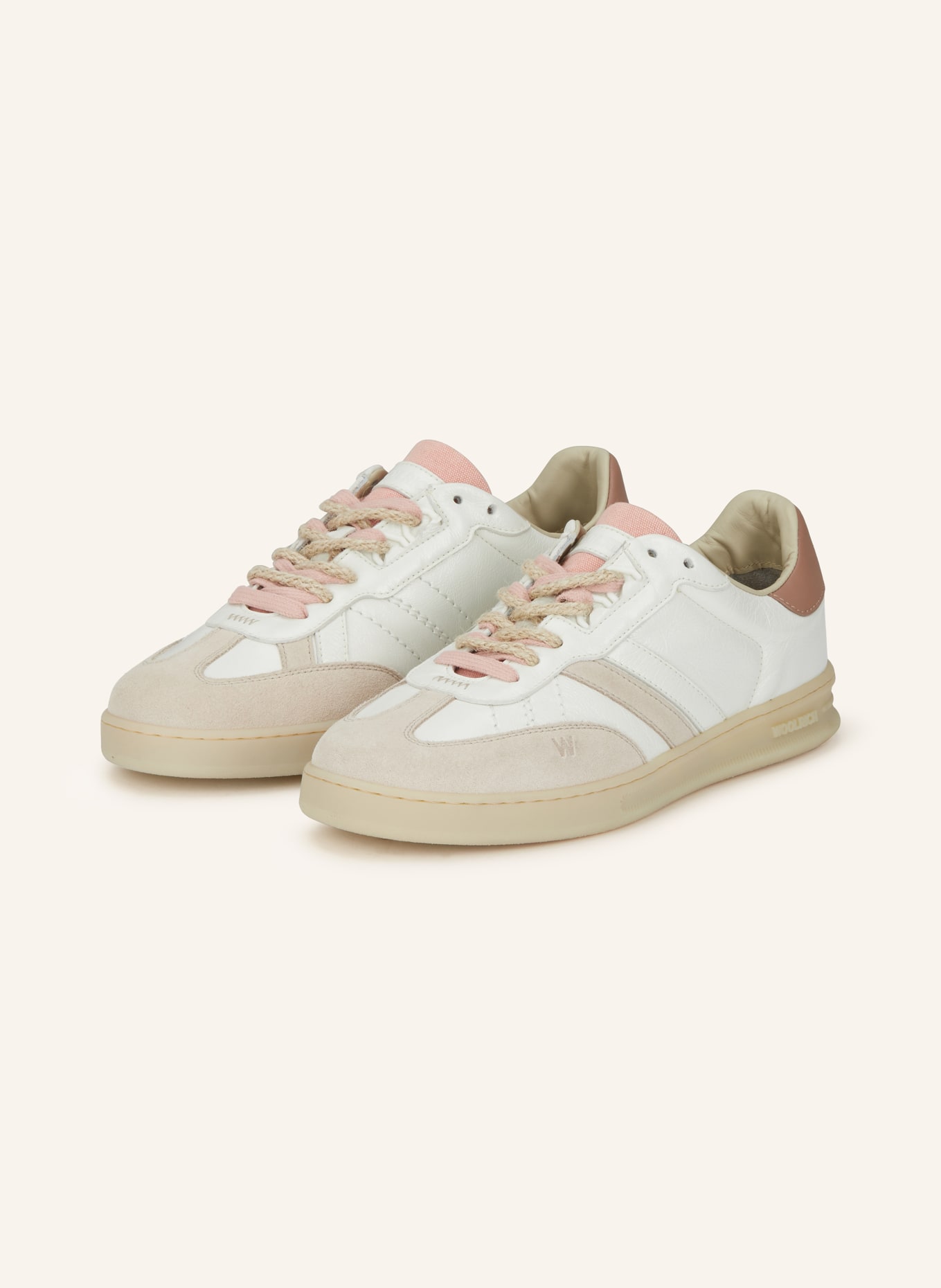 WOOLRICH sneaker: CREAM / LIGHT BROWN / DUSKY PINK