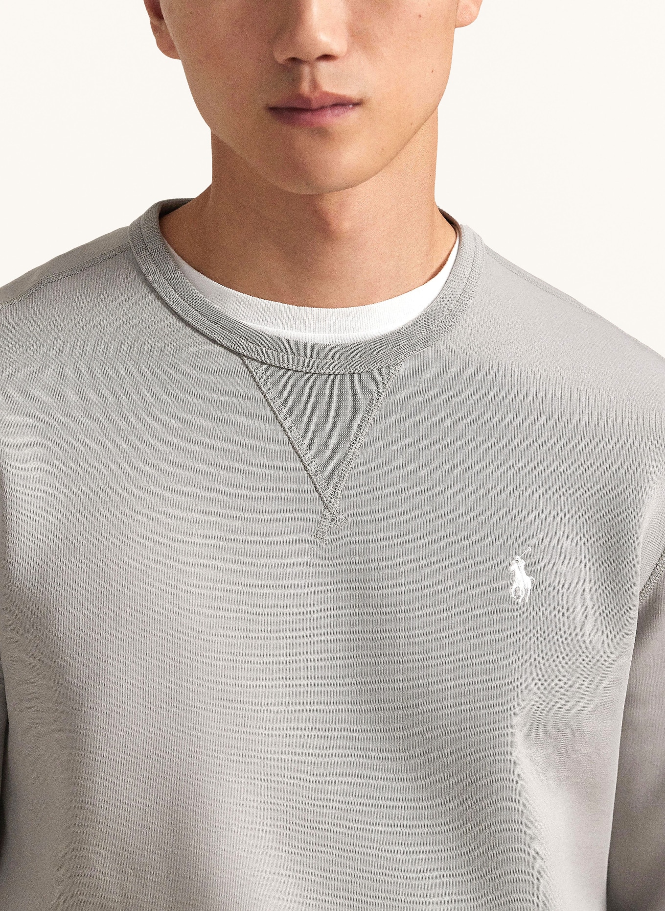 POLO RALPH LAUREN Sweatshirt: HELLGRAU / WEISS