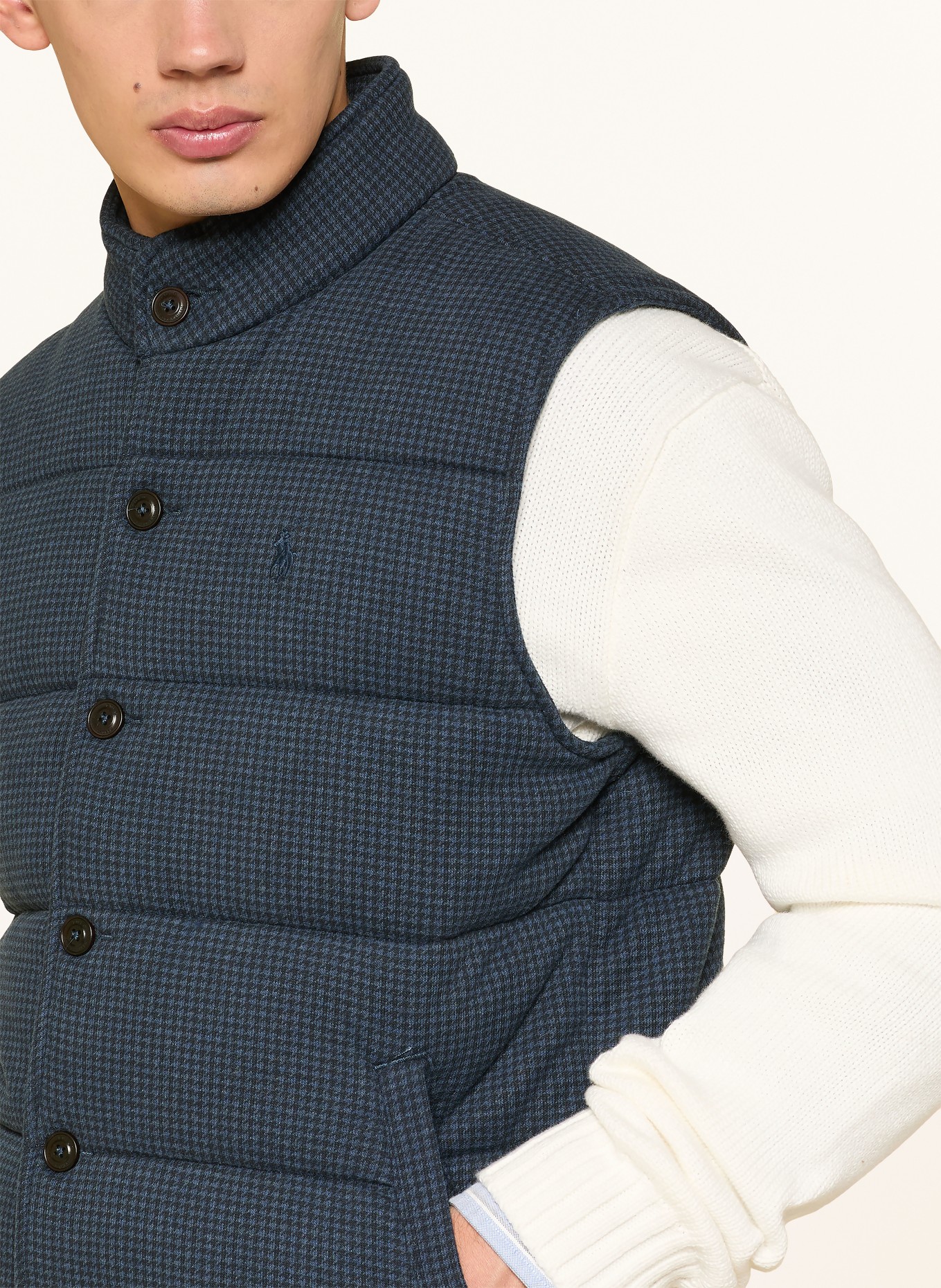 POLO RALPH LAUREN Steppweste: SCHWARZ / DUNKELBLAU