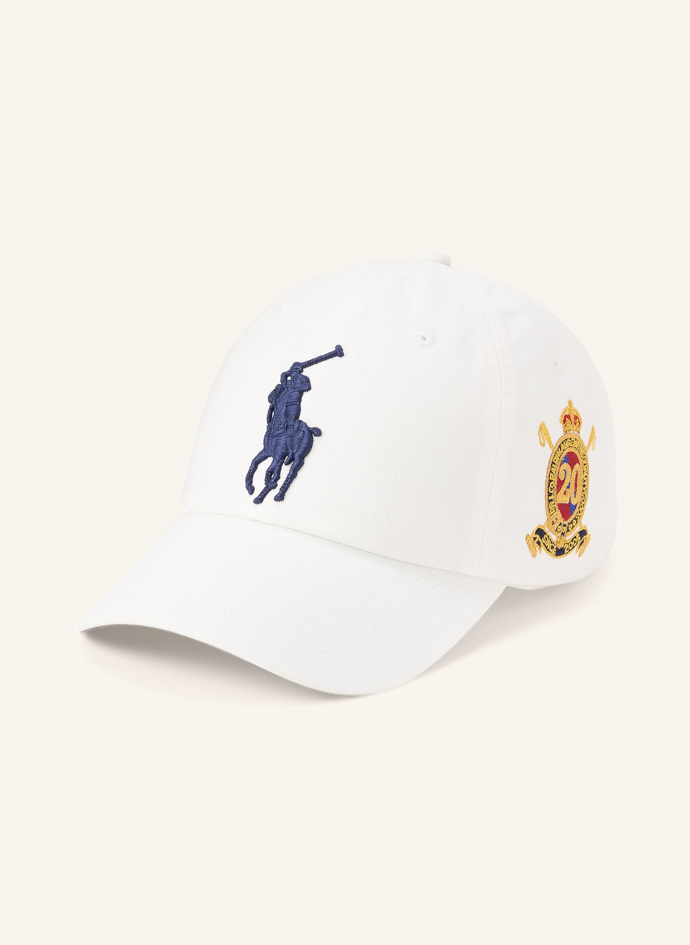 POLO RALPH LAUREN Cap: WEISS / DUNKELBLAU
